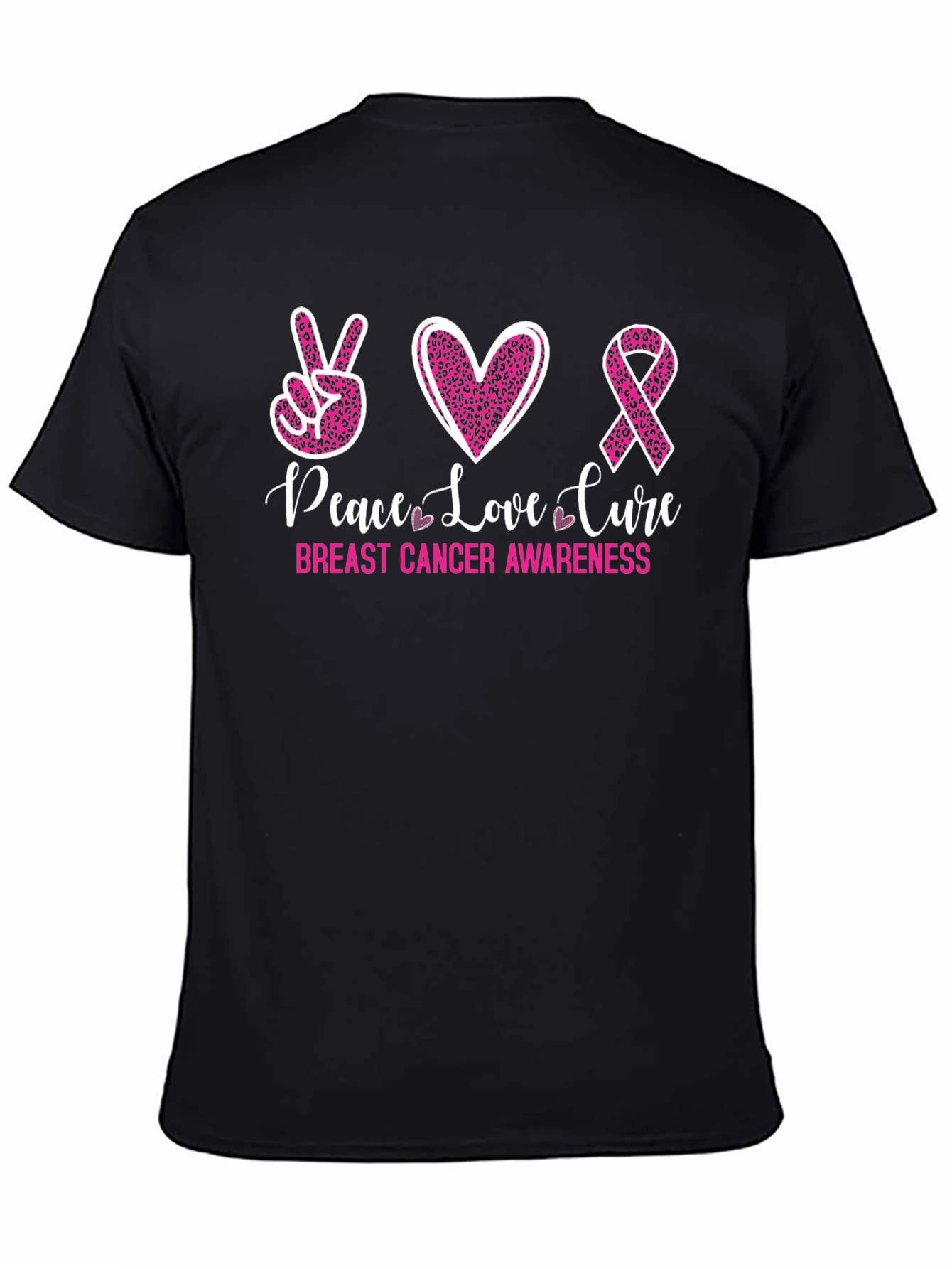 Peace Love Cure Breast Cancer Awareness Tee