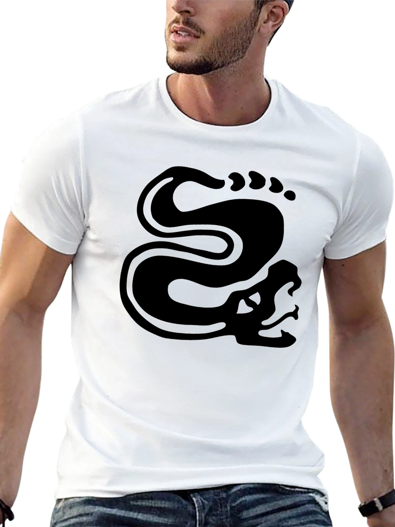 Black Snake Graphic Tee - Mens Stylish Casual Top