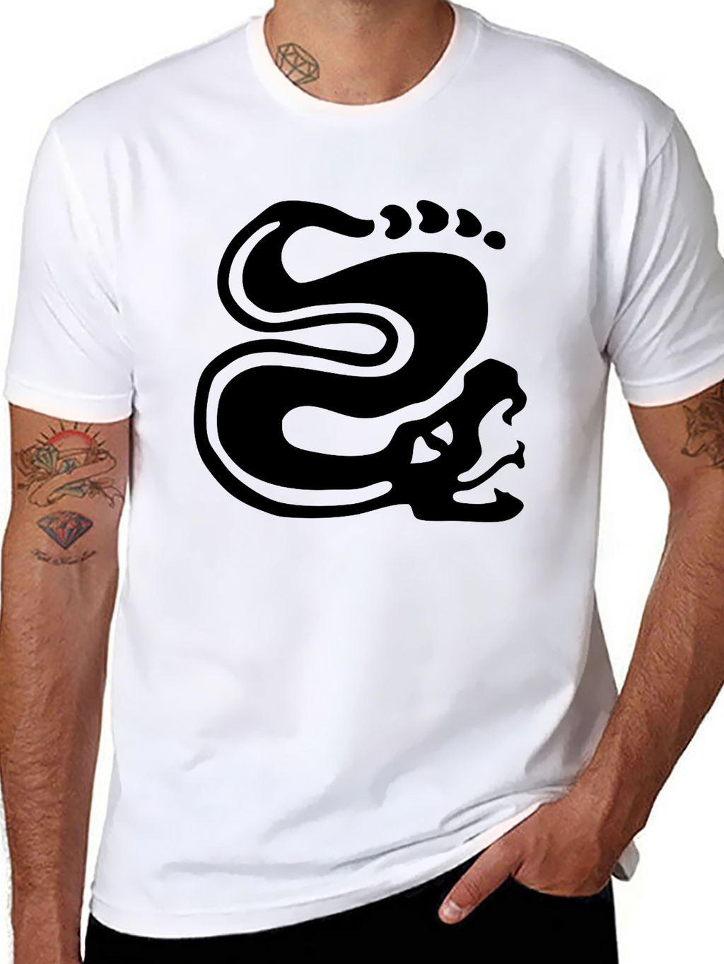 Black Snake Graphic Tee - Mens Stylish Casual Top
