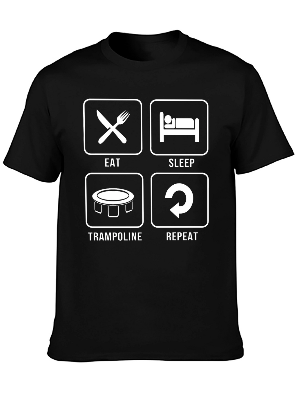 Eat Sleep Trampoline Repeat Graphic T-Shirt