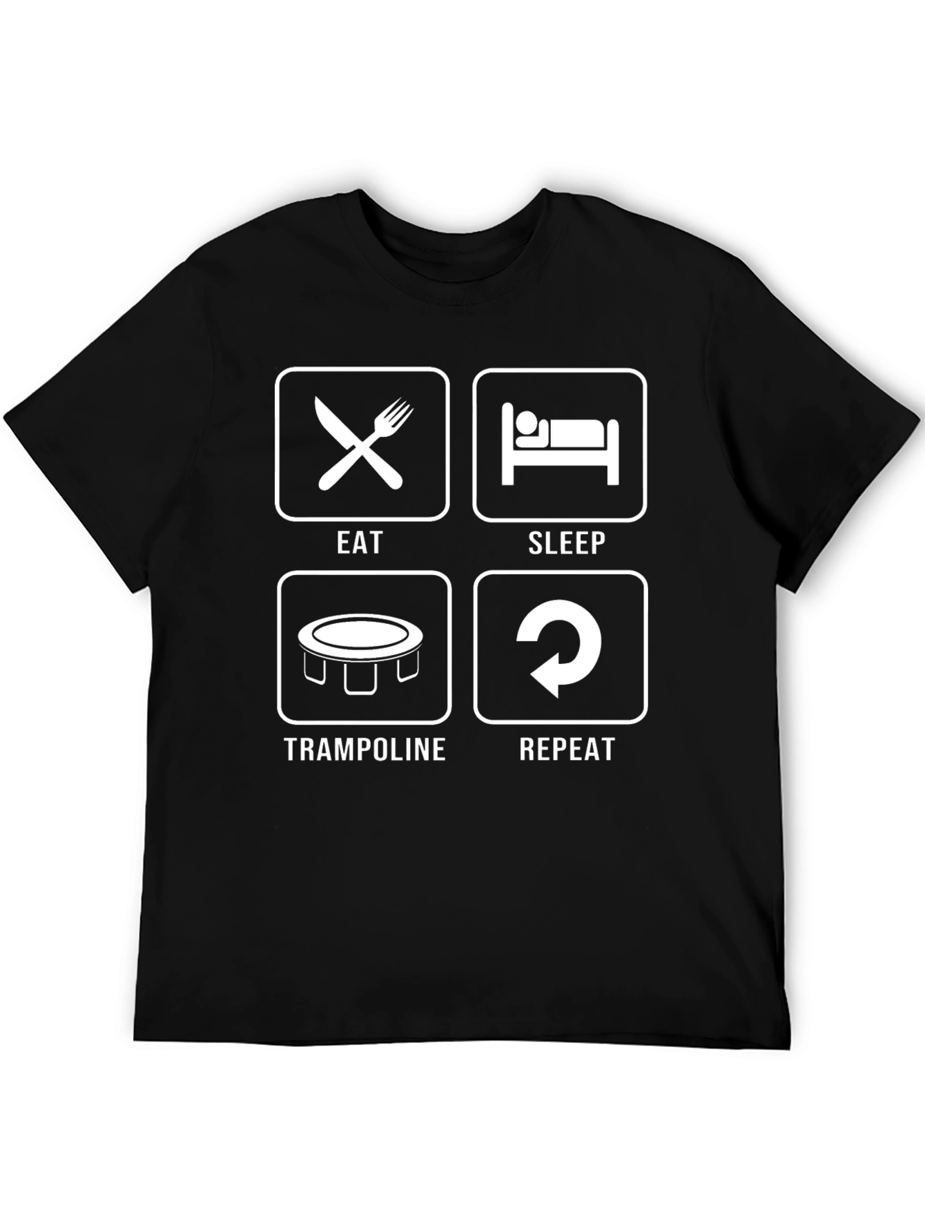 Eat Sleep Trampoline Repeat Graphic T-Shirt