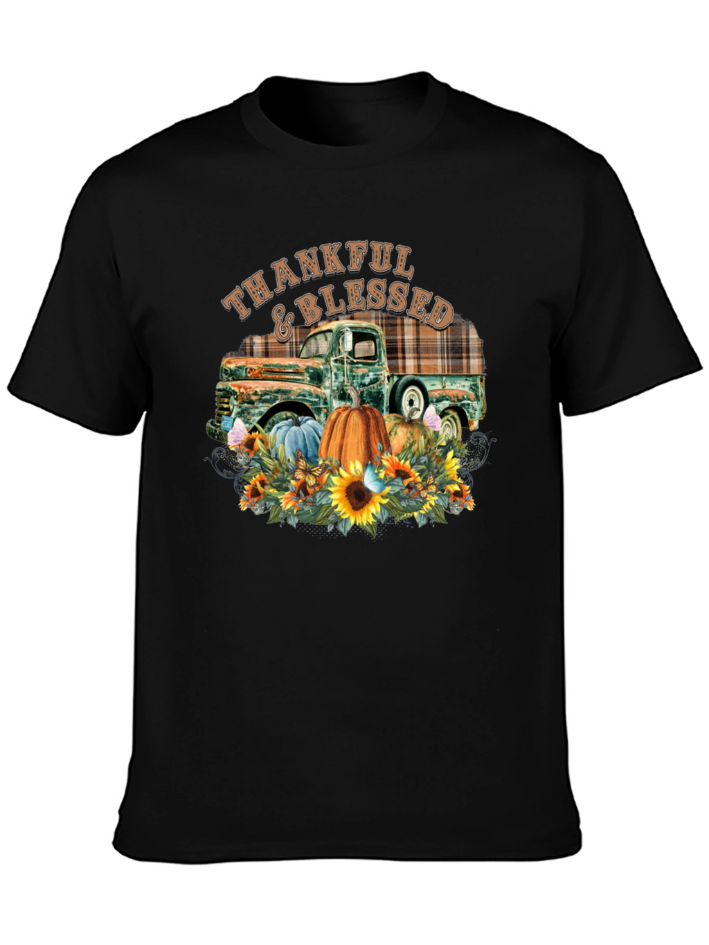Thankful & Blessed Truck Graphic T-Shirt