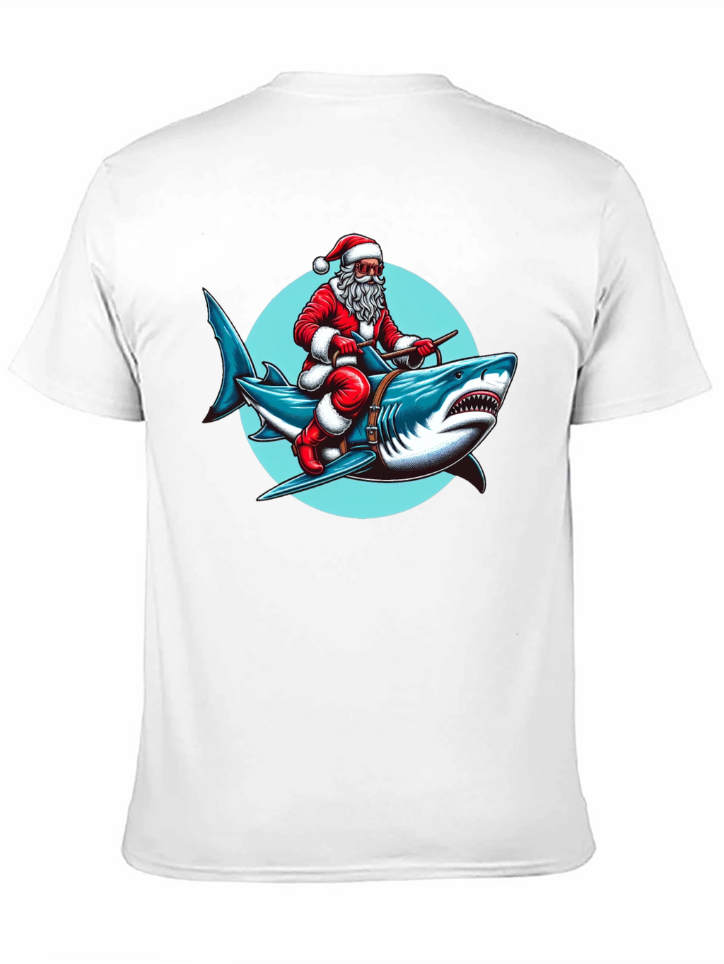 Santa Riding Shark Graphic Tee