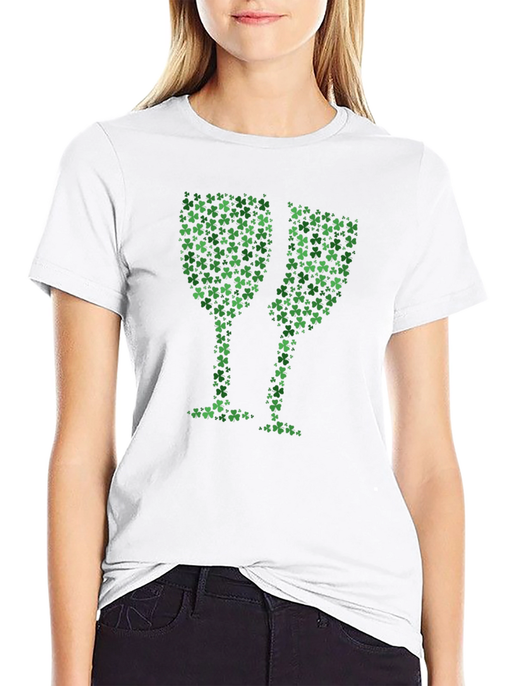 Shamrock Clover Wine Glasses T-Shirt