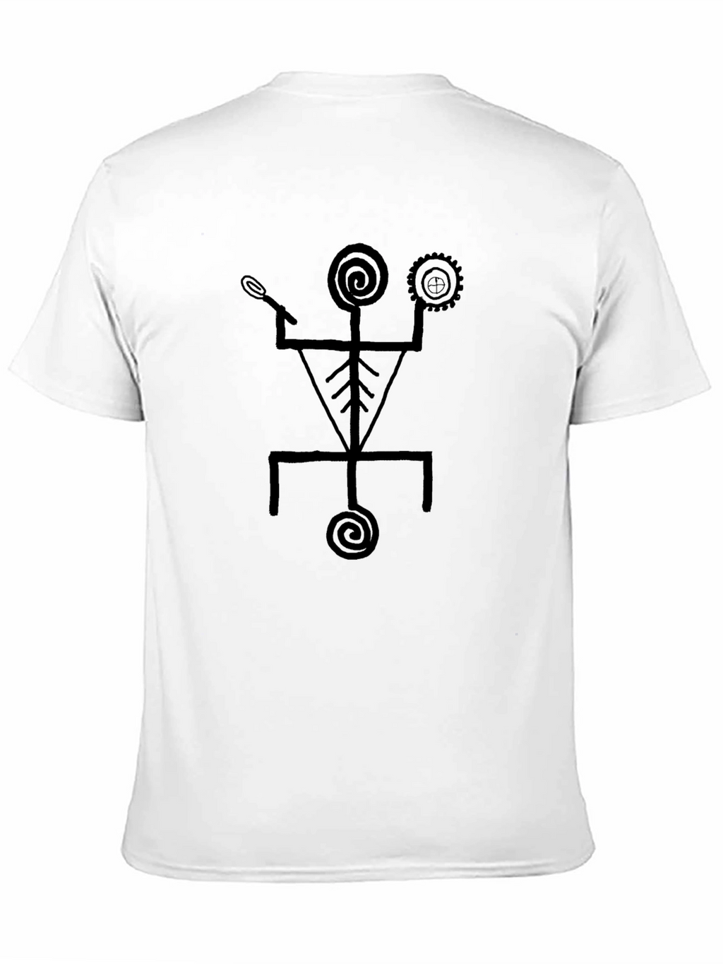 Abstract Tribal Graphic Print Black T-Shirt