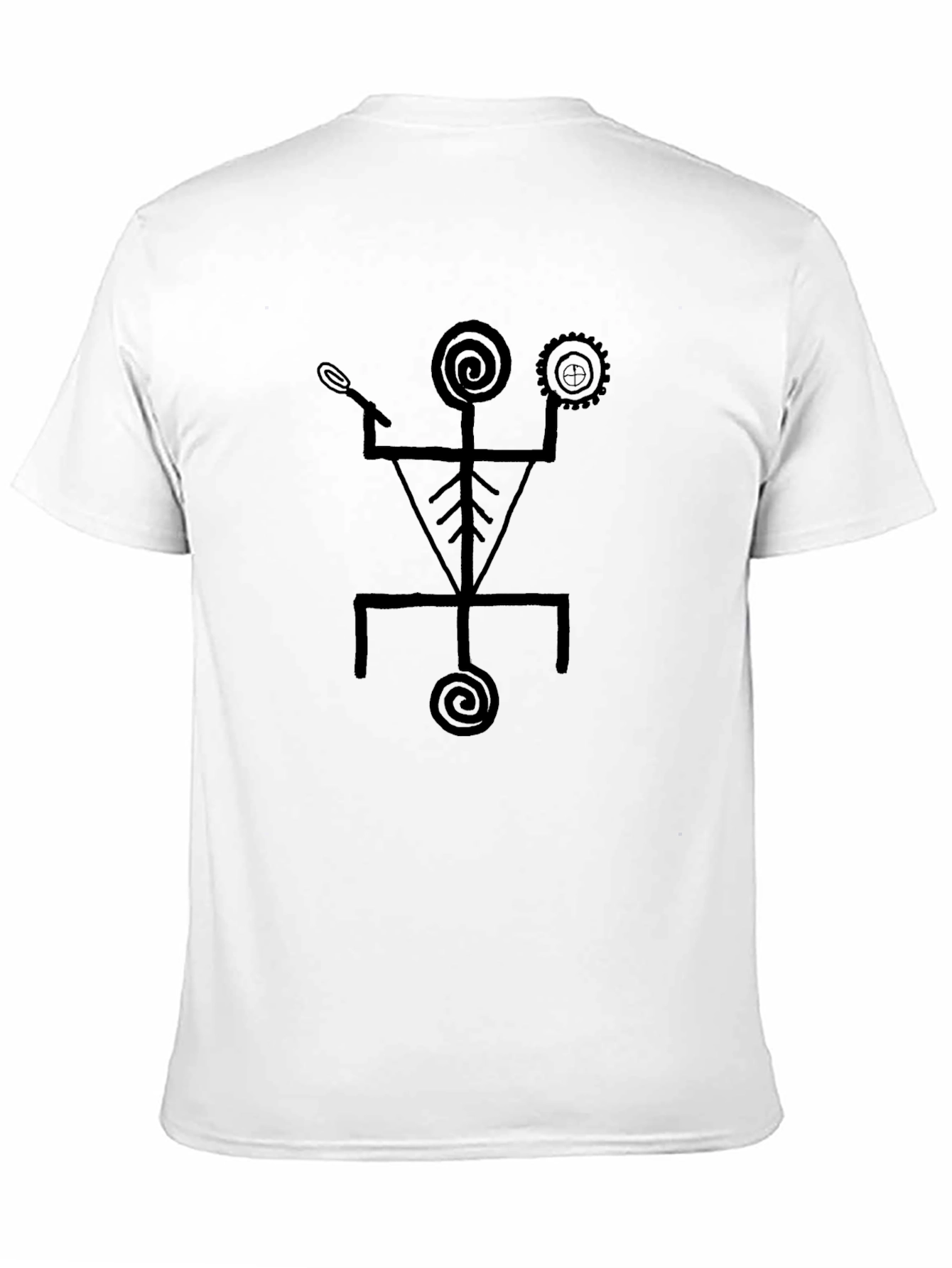 Abstract Tribal Graphic Print Black T-Shirt
