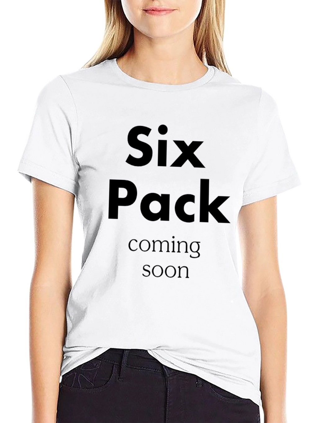 Funny Six Pack Coming Soon Black T-Shirt