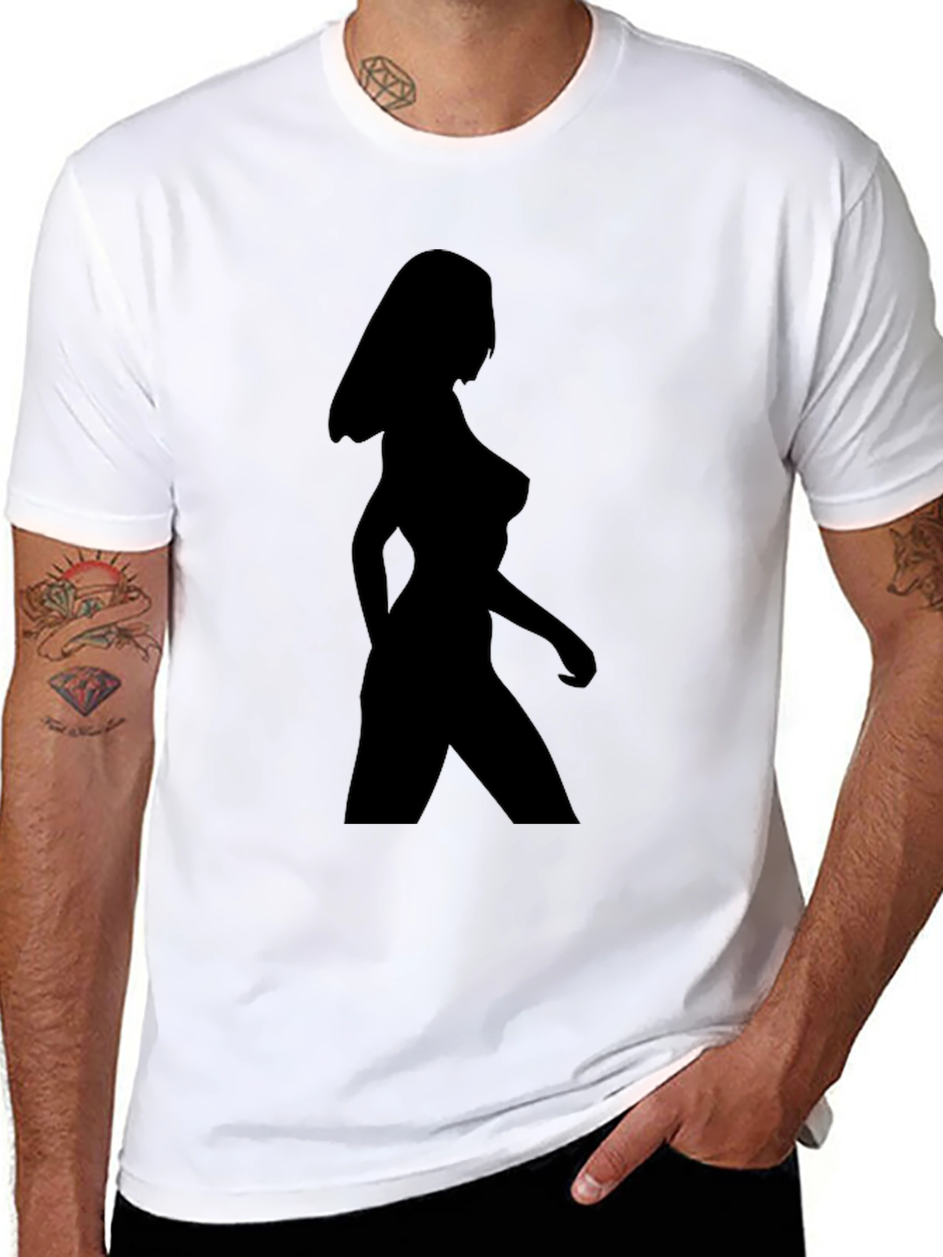 Black Silhouette Woman Graphic Tee
