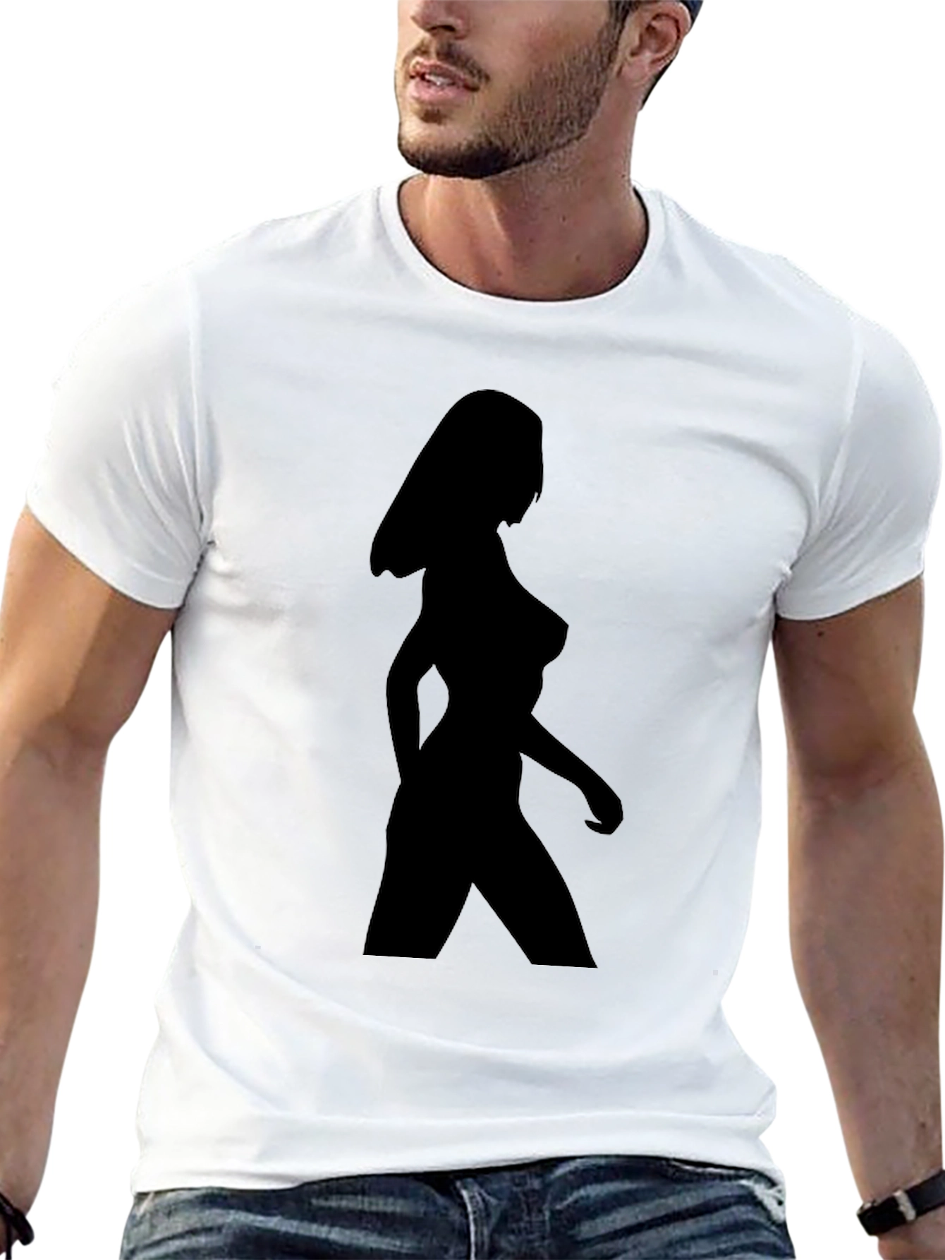 Black Silhouette Woman Graphic Tee