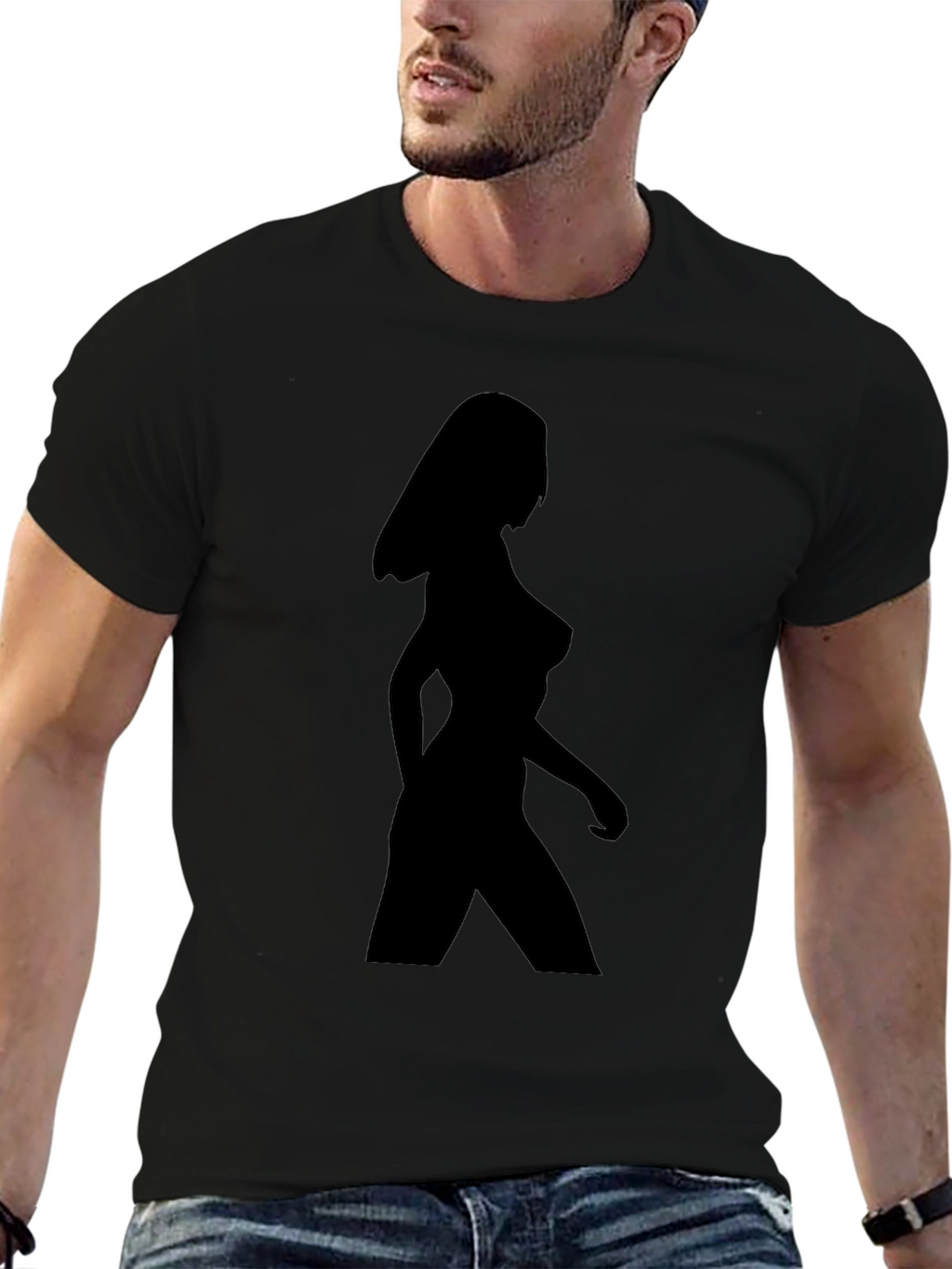 Black Silhouette Woman Graphic Tee