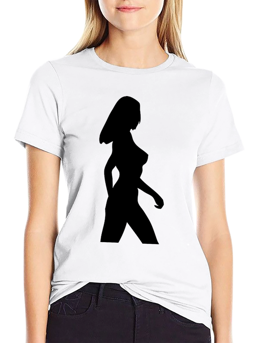Black Silhouette Woman Graphic Tee