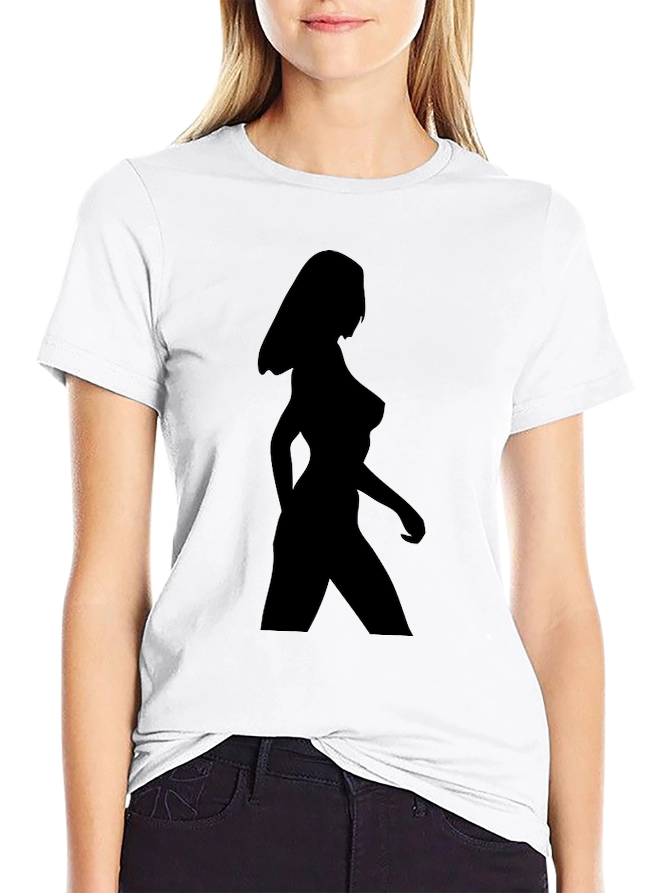 Black Silhouette Woman Graphic Tee