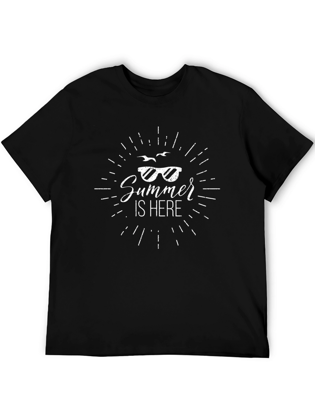 Summer Is Here Graphic Tee - Black Cotton T-Shirt