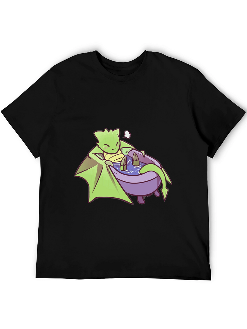 Cute Dragon Relaxing in Bathtub Graphic Tee