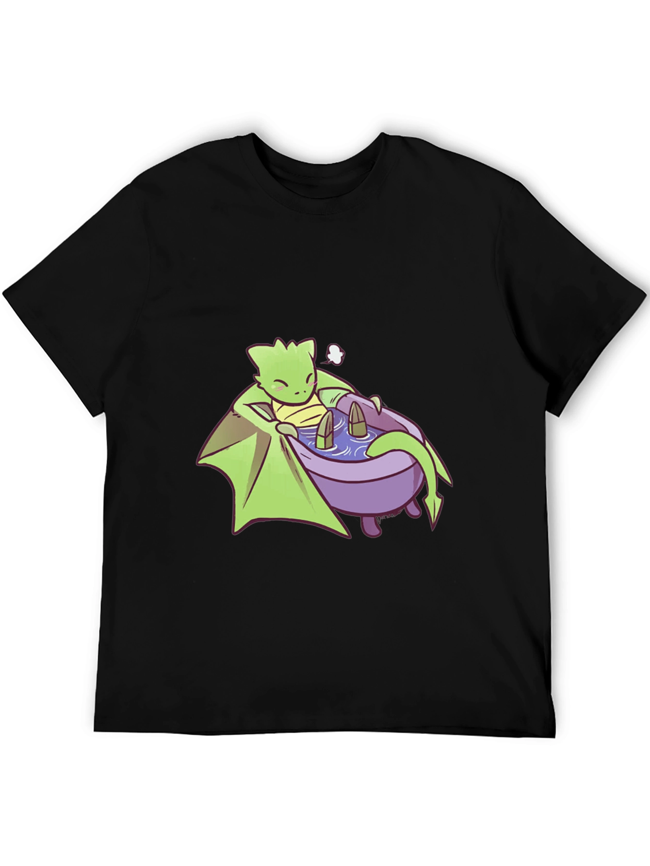Cute Dragon Relaxing in Bathtub Graphic Tee
