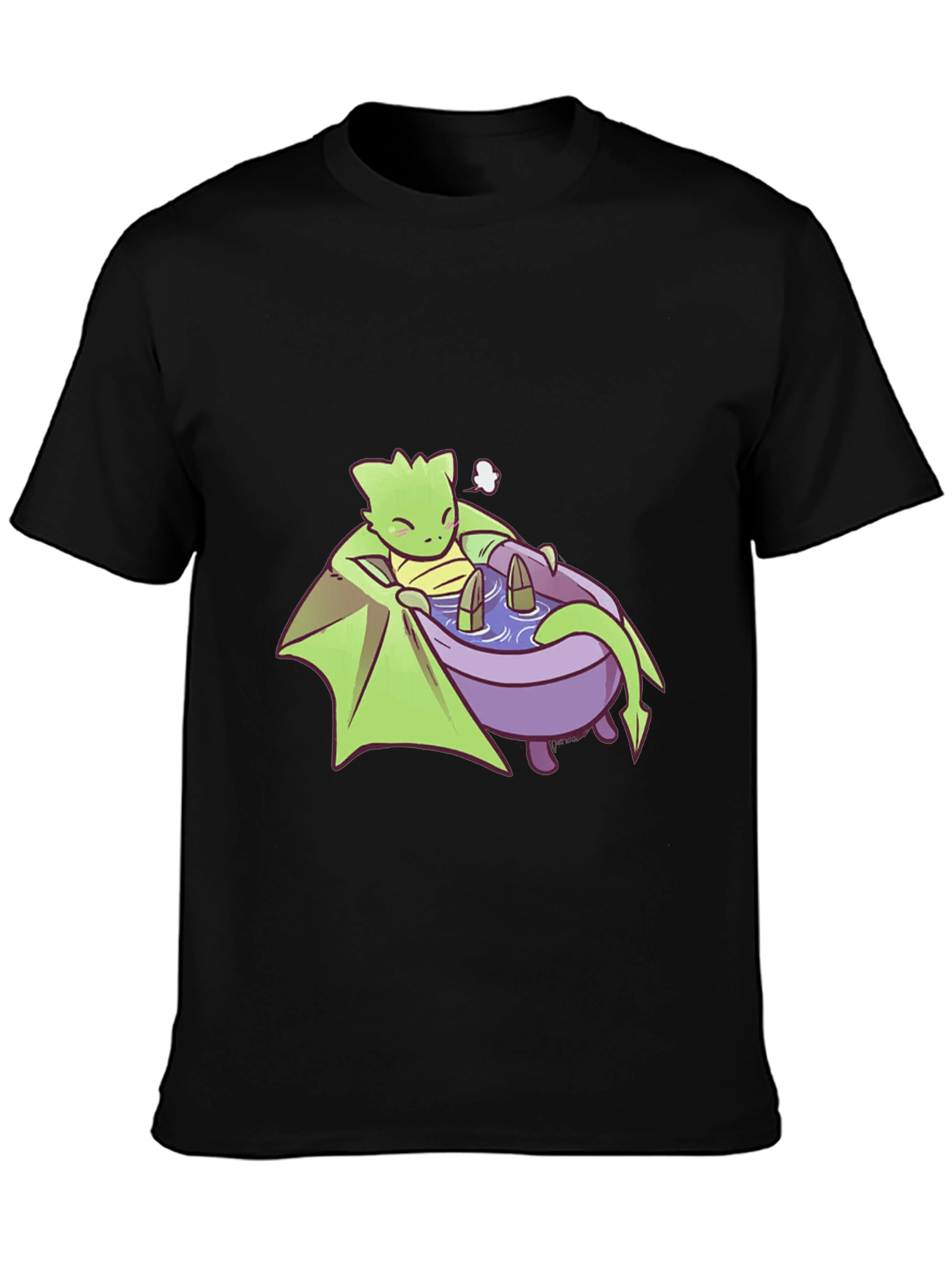 Cute Dragon Relaxing in Bathtub Graphic Tee