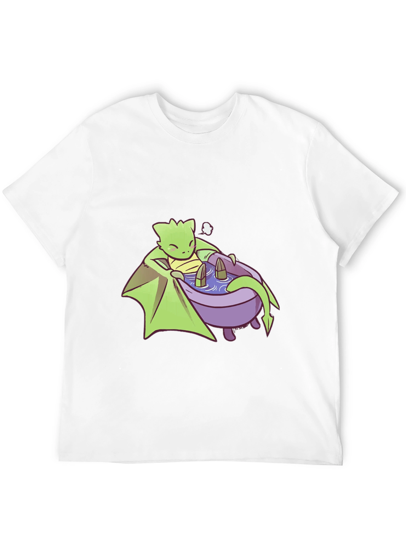Cute Dragon Relaxing in Bathtub Graphic Tee