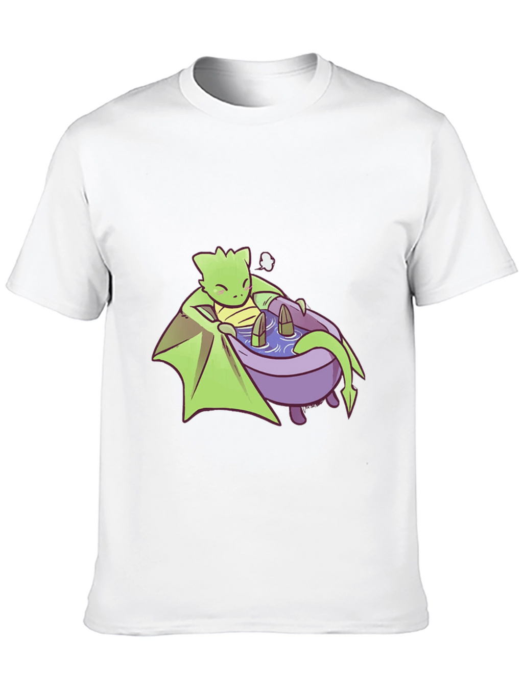 Cute Dragon Relaxing in Bathtub Graphic Tee