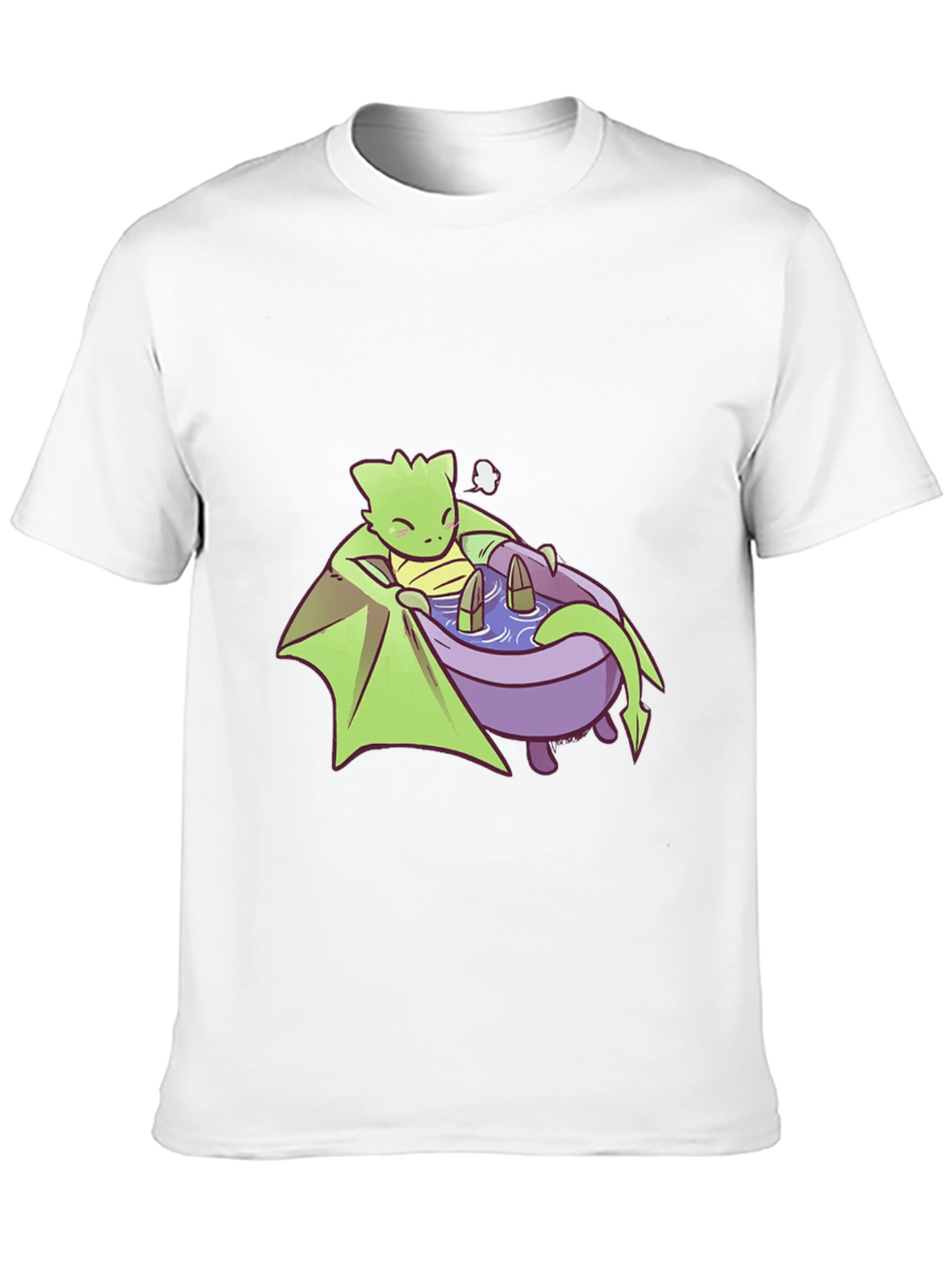 Cute Dragon Relaxing in Bathtub Graphic Tee