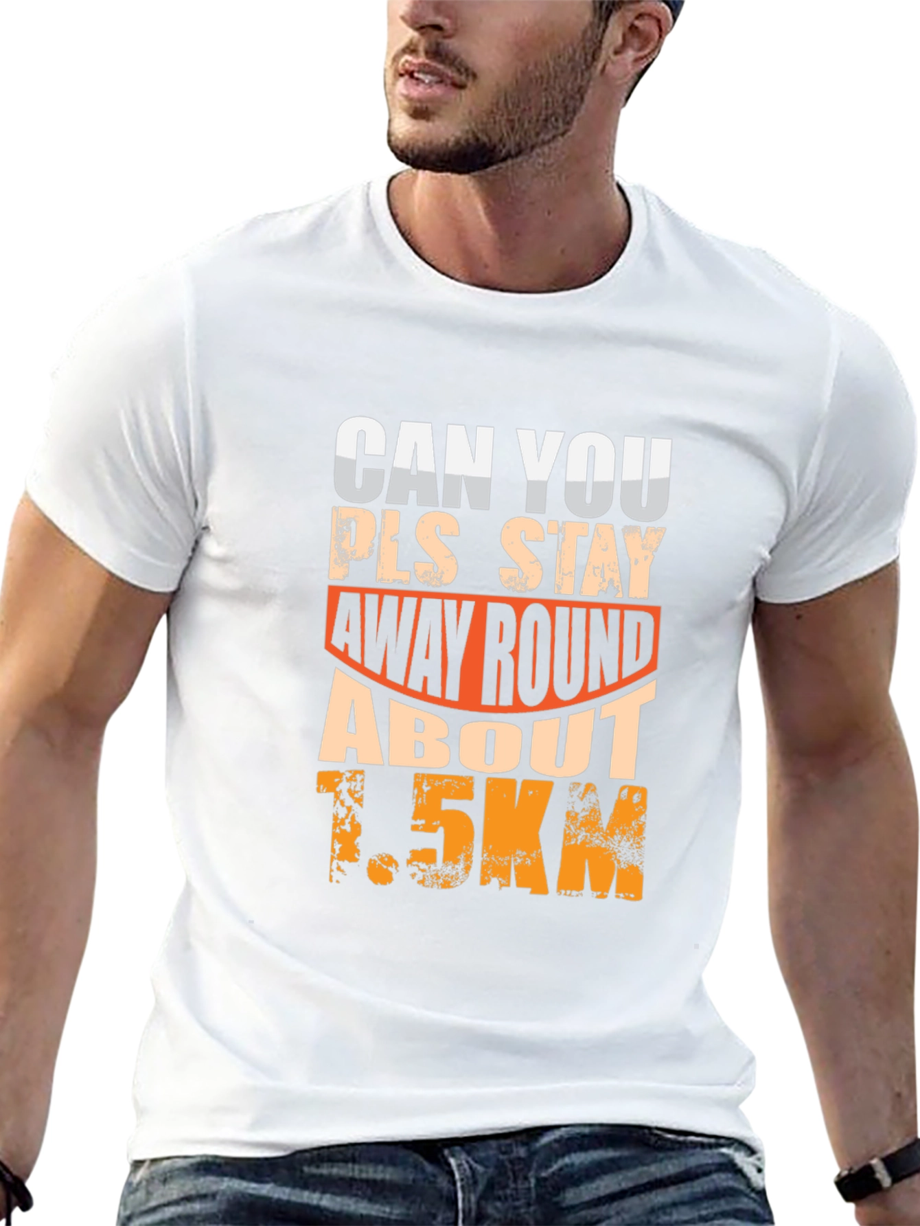 Funny Social Distance T-Shirt 1.5km