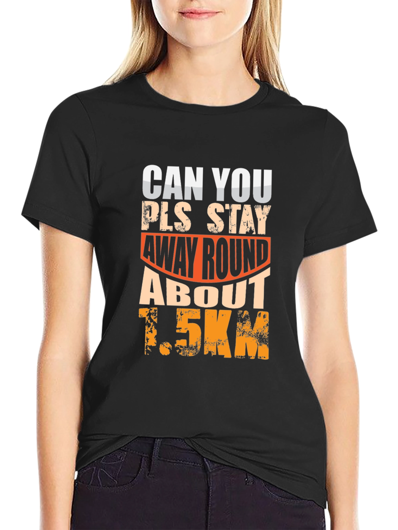 Funny Social Distance T-Shirt 1.5km