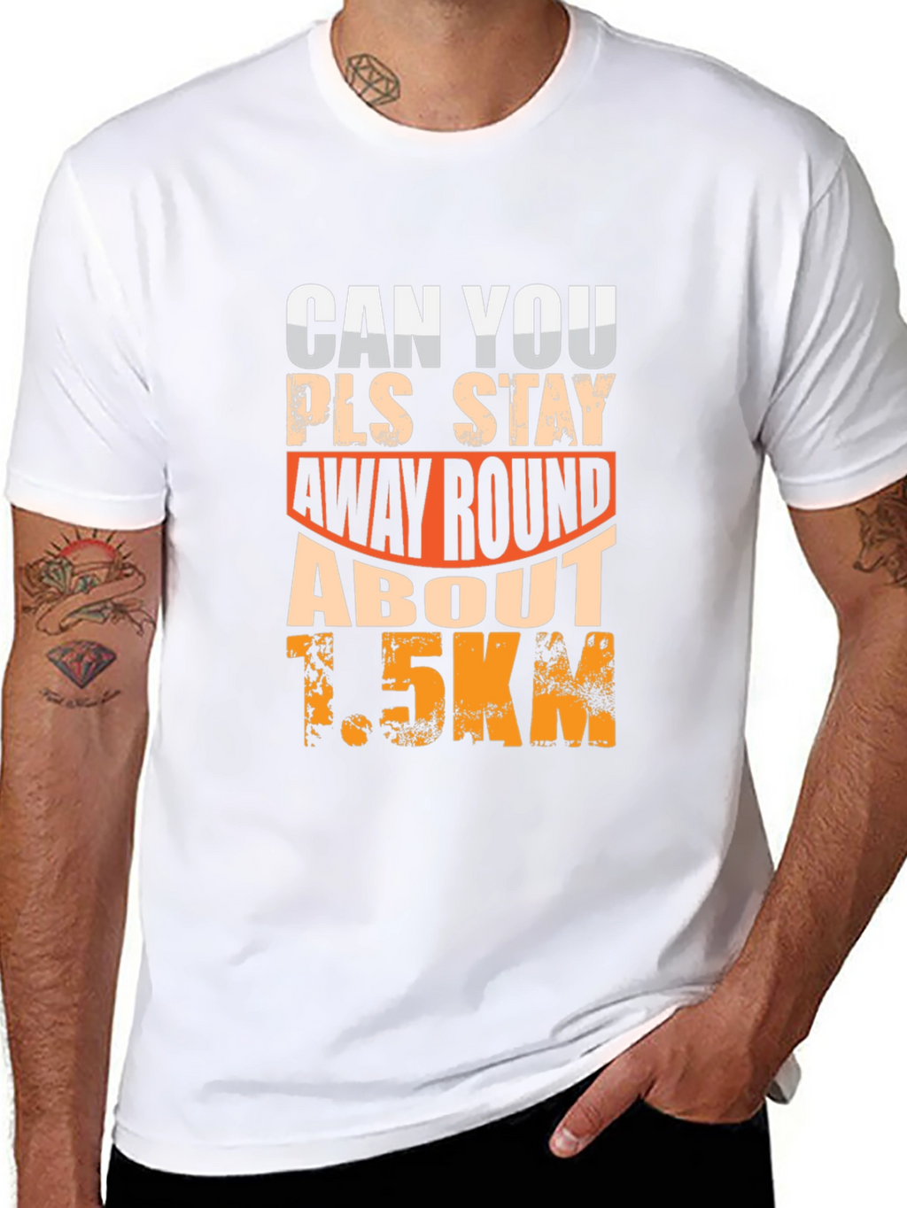 Funny Social Distance T-Shirt 1.5km