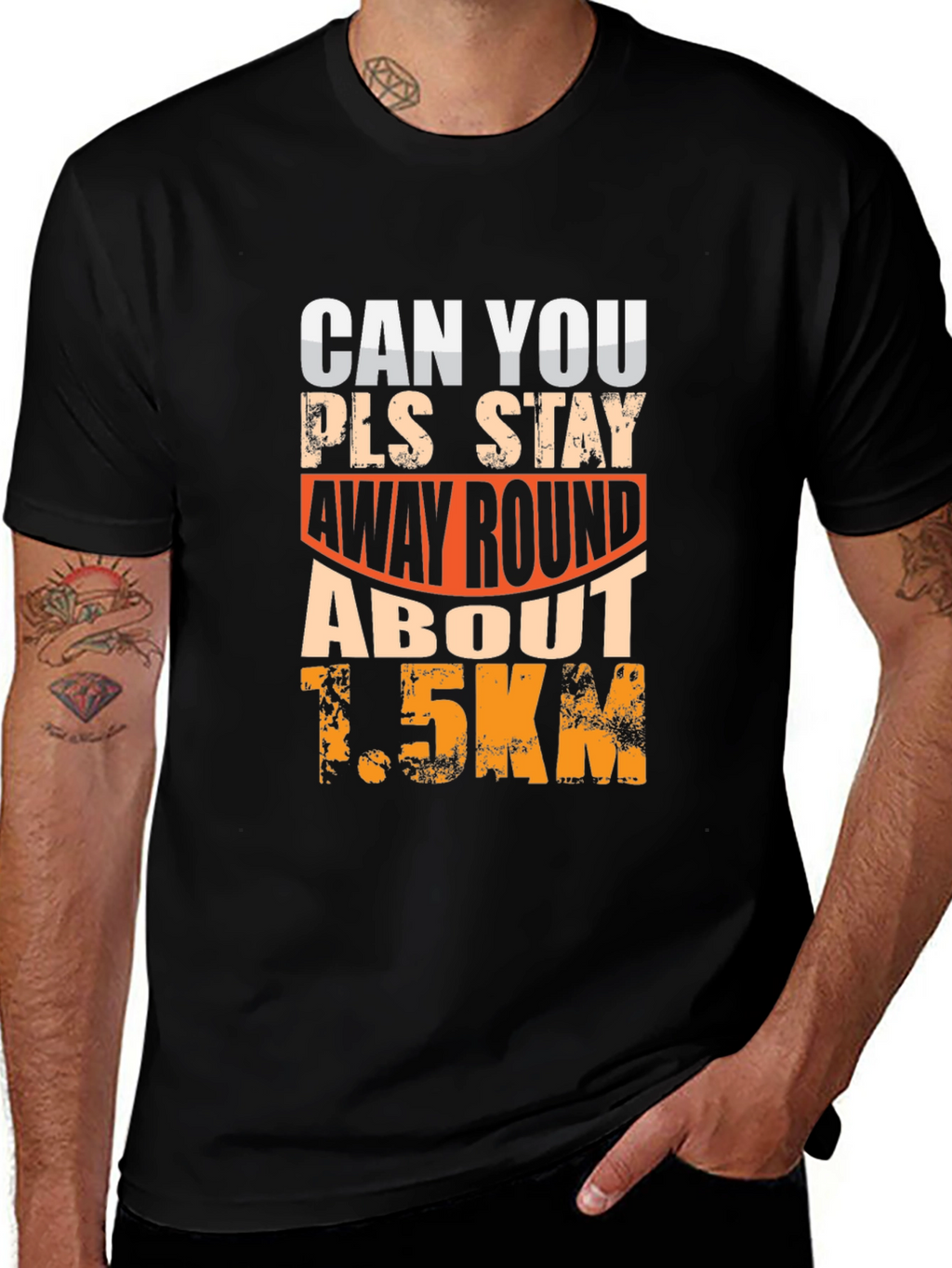 Funny Social Distance T-Shirt 1.5km