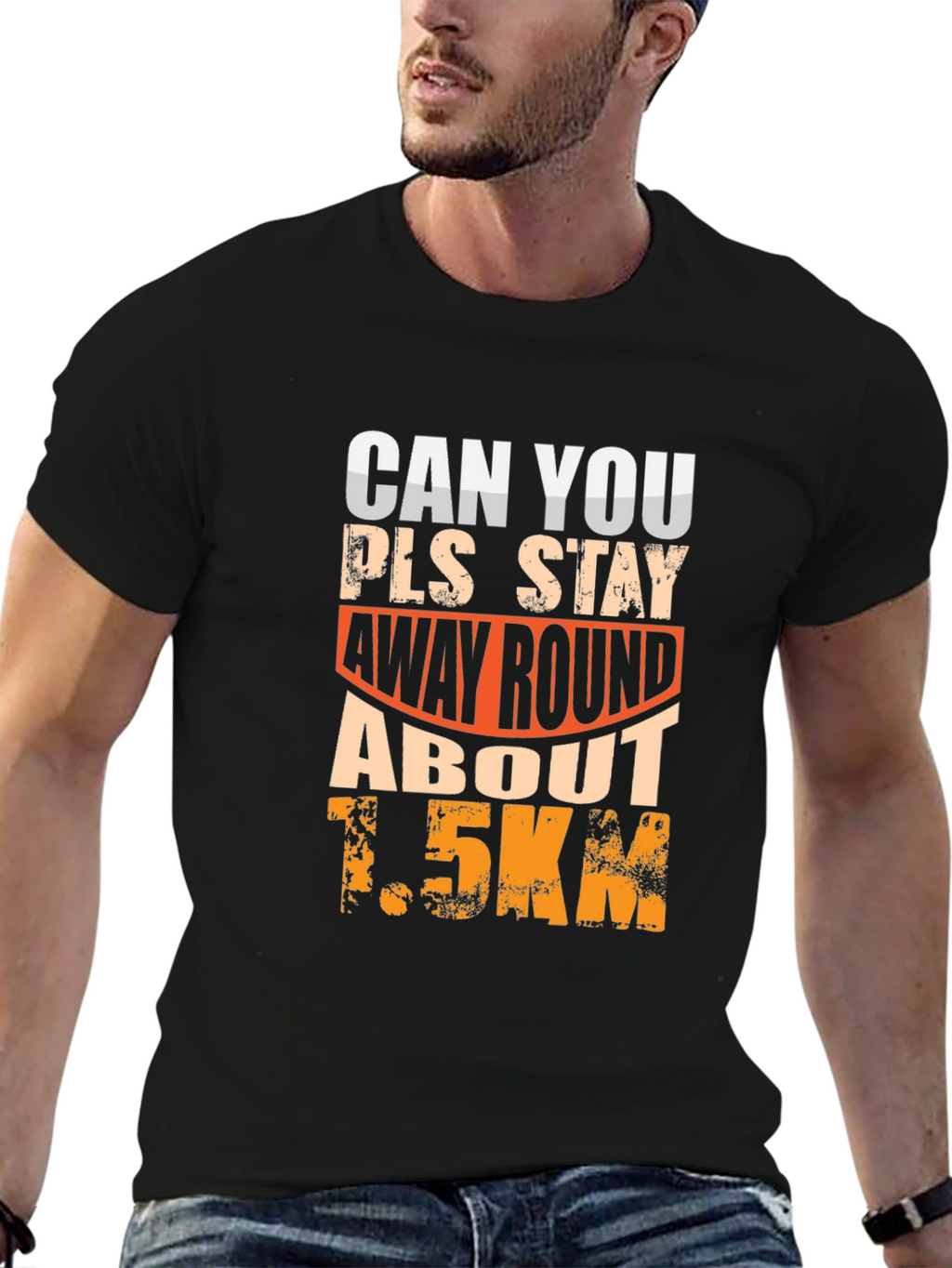 Funny Social Distance T-Shirt 1.5km