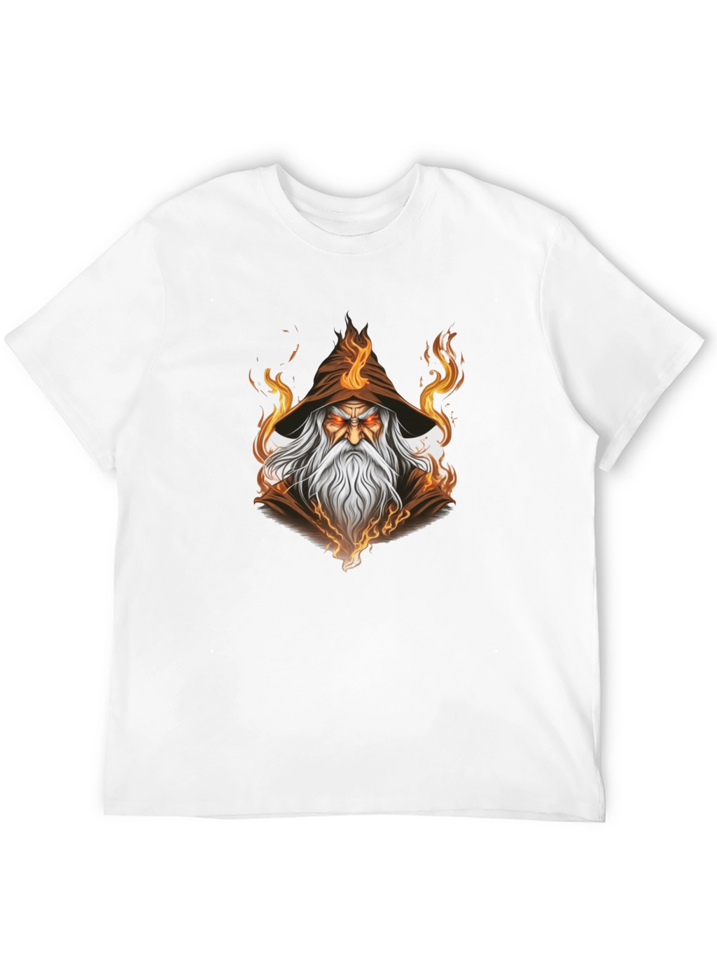 Wizard Graphic Tee - Mystical Flame Design