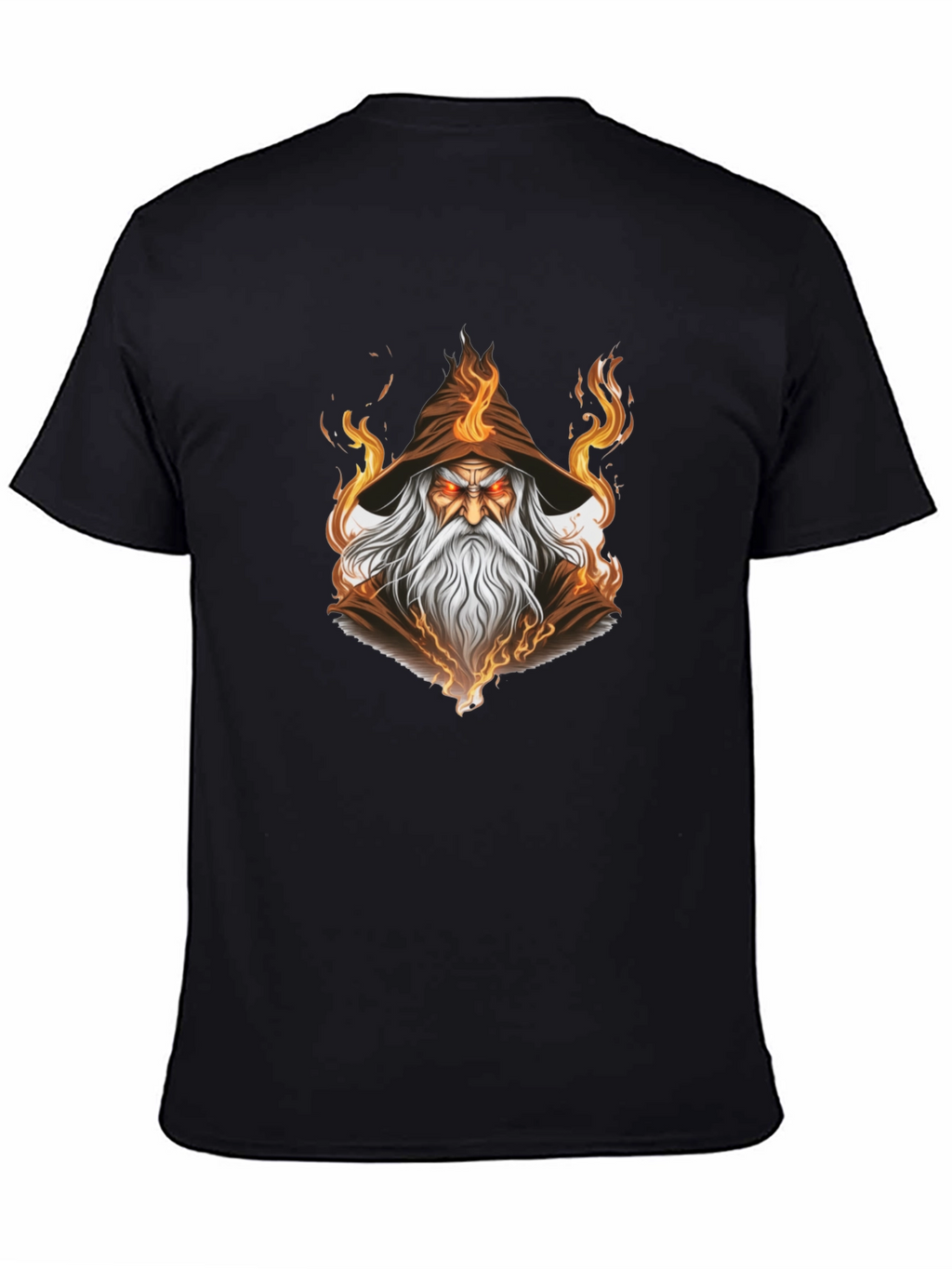 Wizard Graphic Tee - Mystical Flame Design