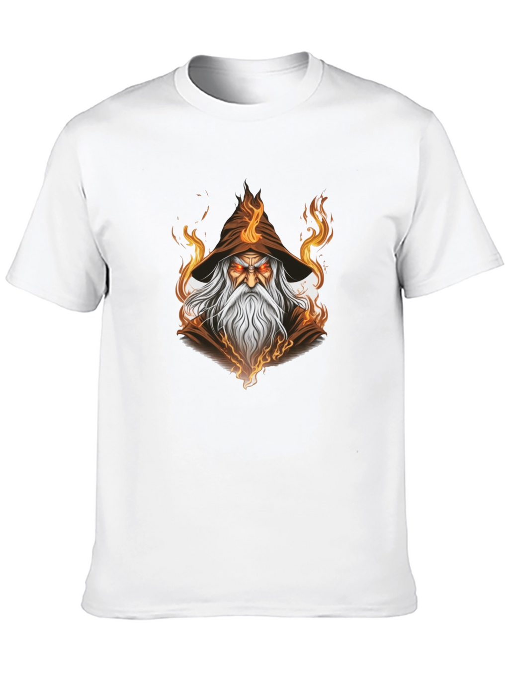 Wizard Graphic Tee - Mystical Flame Design