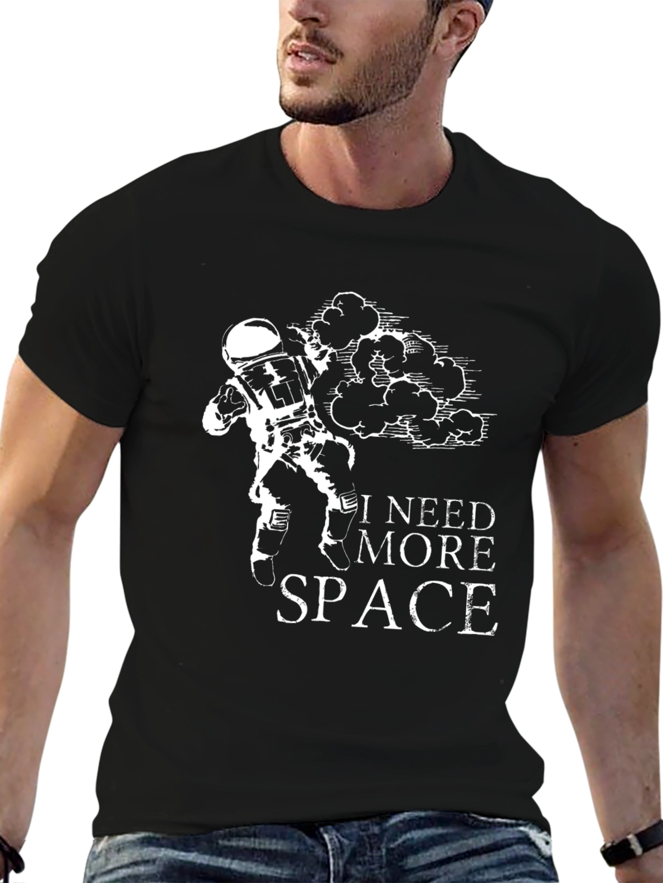 I Need More Space Black Graphic T-Shirt