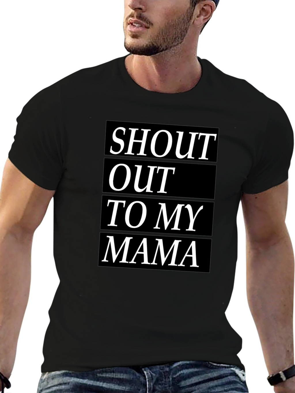 Shout Out To My Mama Black T-Shirt