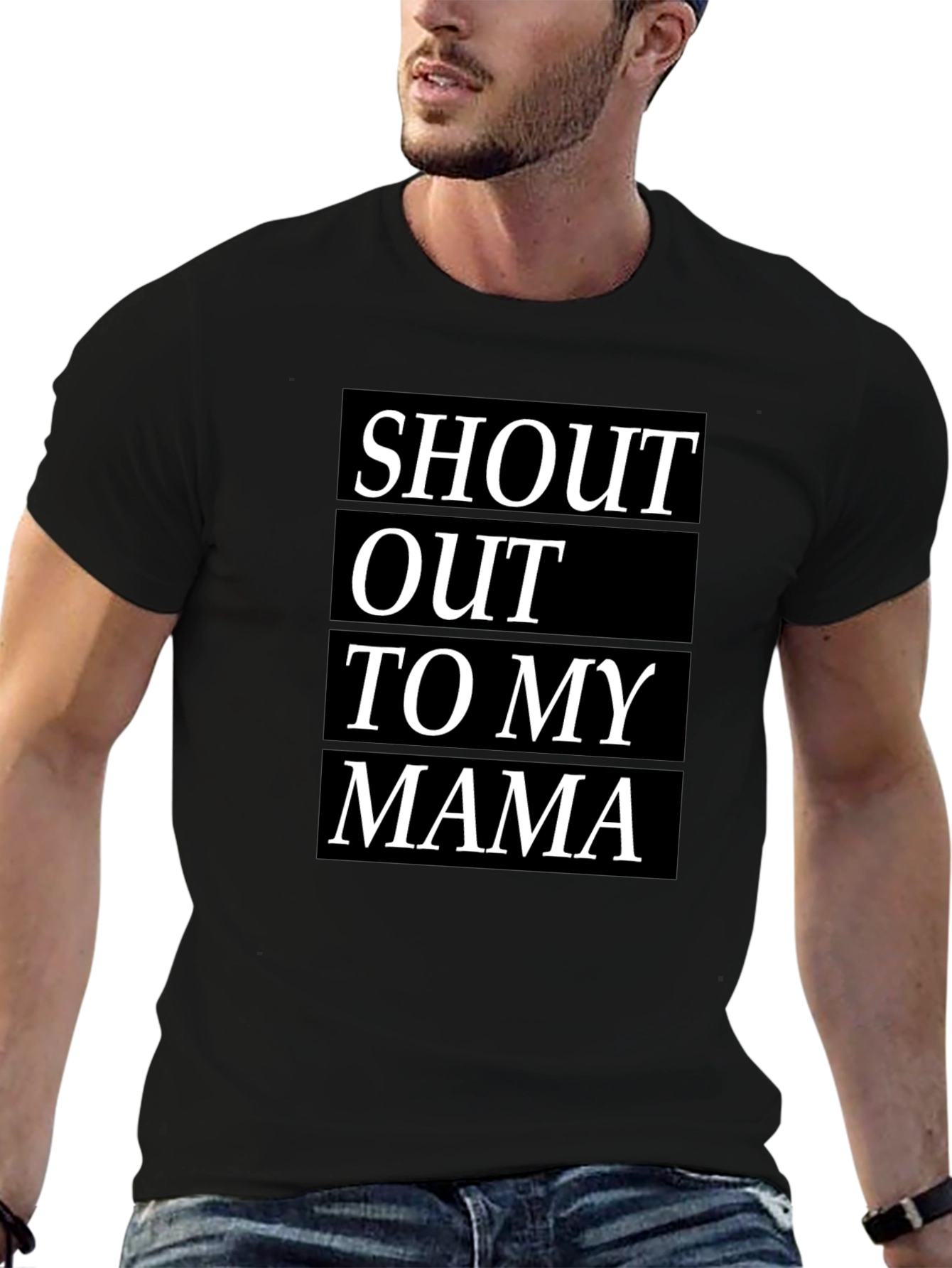 Shout Out To My Mama Black T-Shirt
