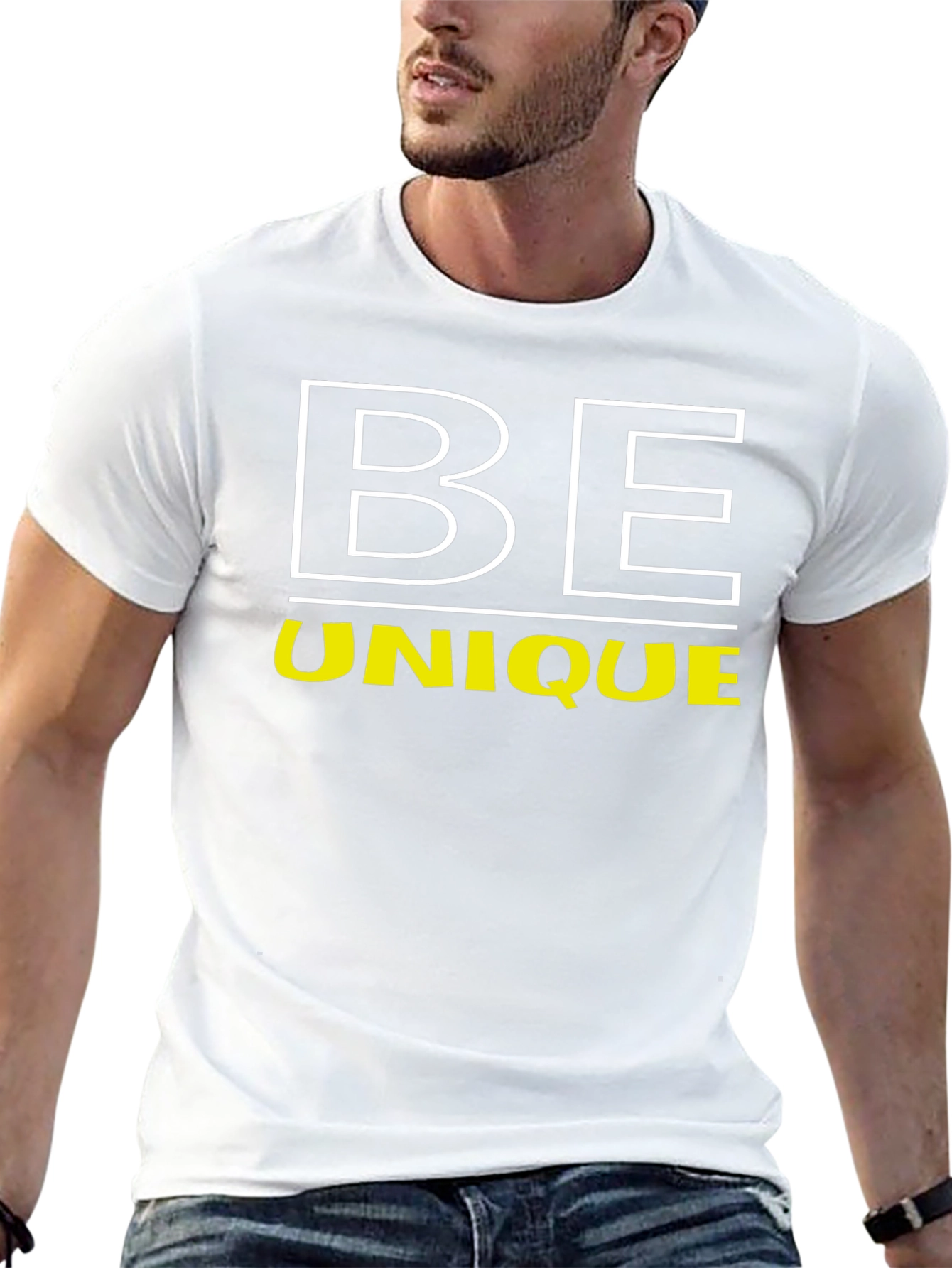 Be Unique Graphic Black T-Shirt
