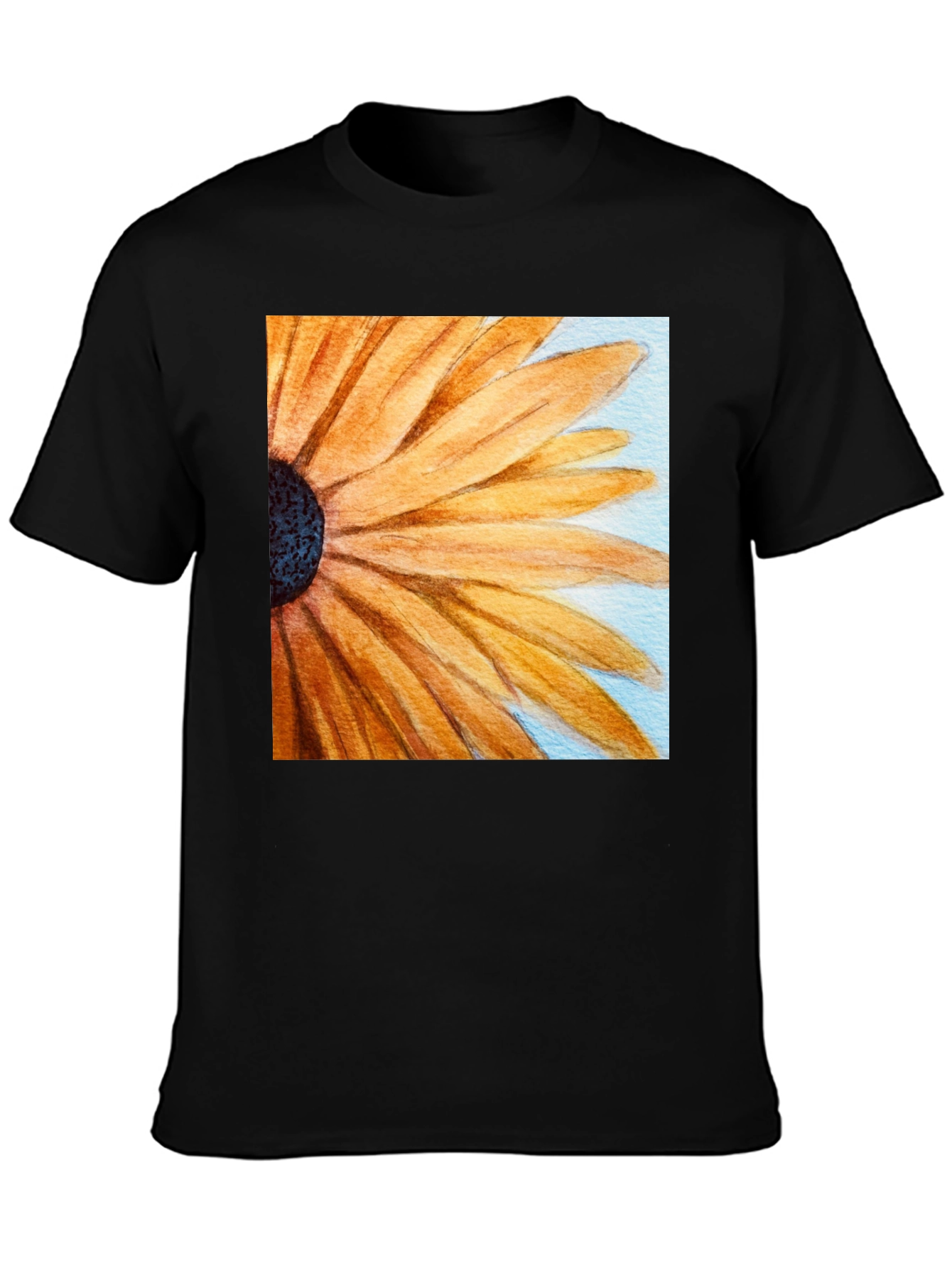 Sunflower Graphic Tee - Black Cotton Casual Top