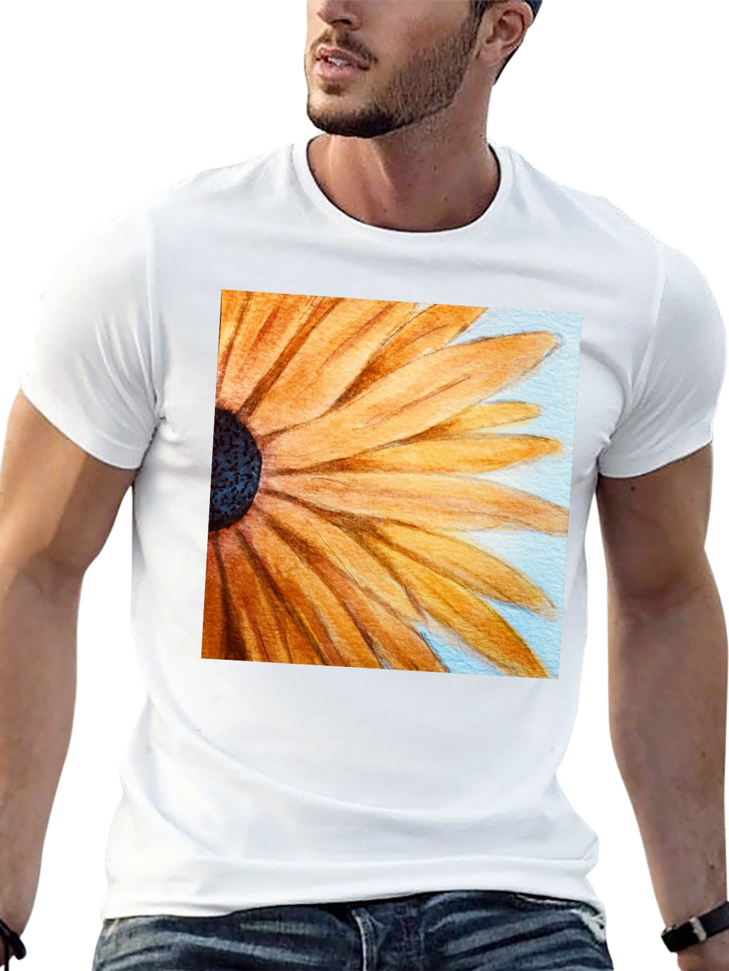 Sunflower Graphic Tee - Black Cotton Casual Top