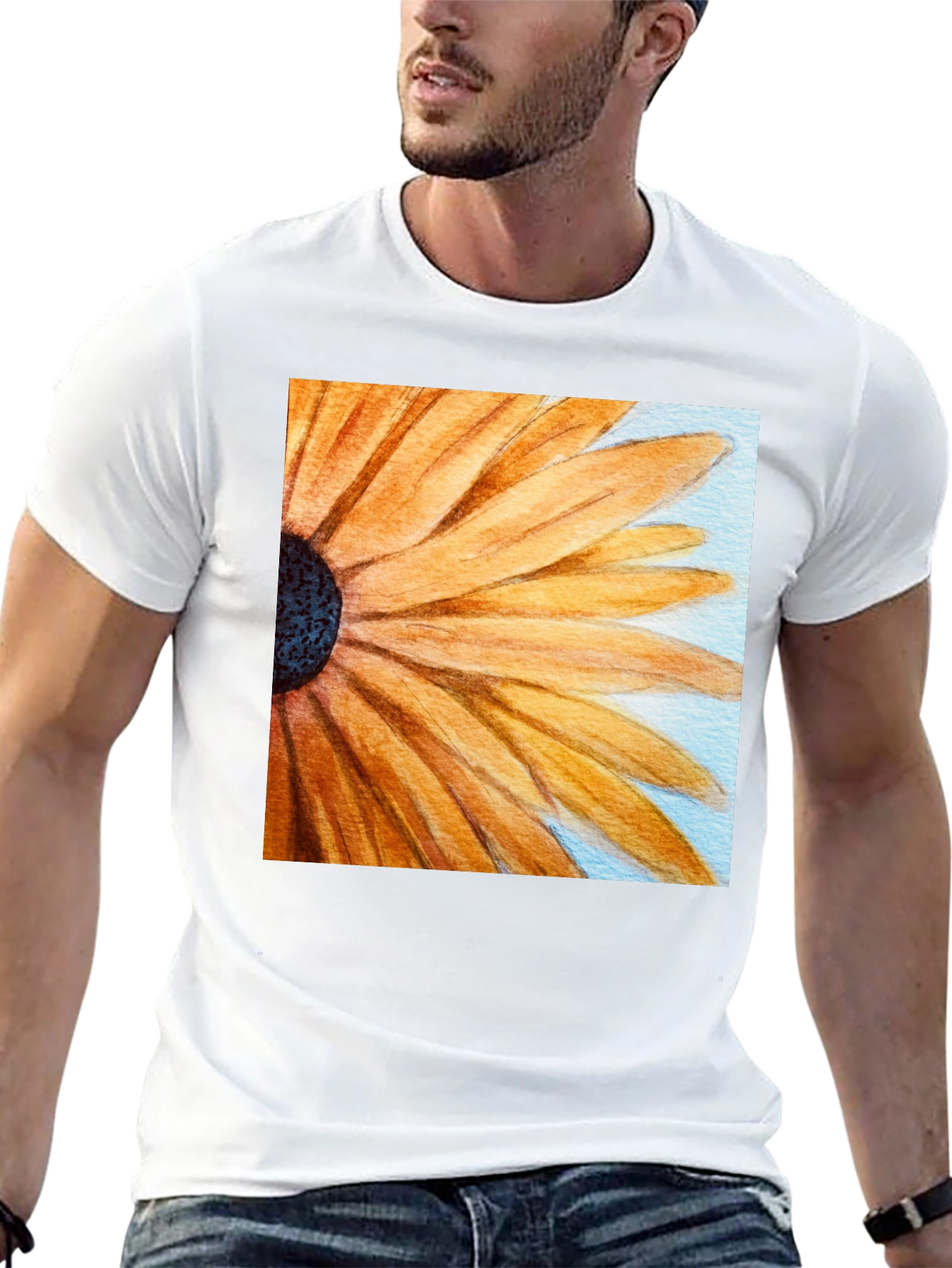Sunflower Graphic Tee - Black Cotton Casual Top
