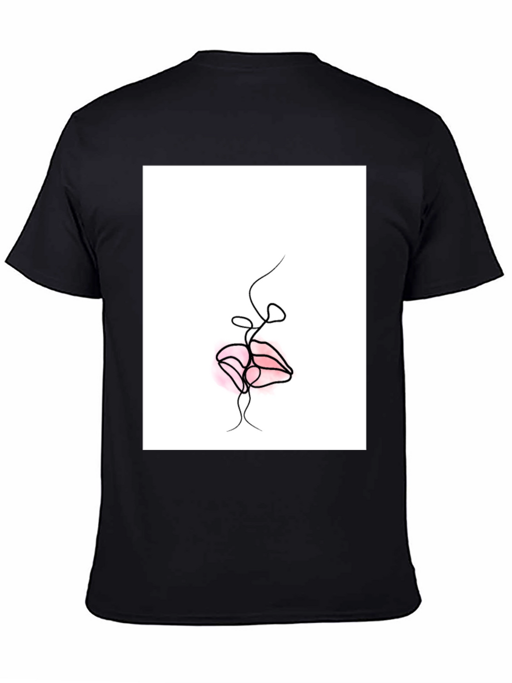 Minimalist Lips Graphic Black T-Shirt
