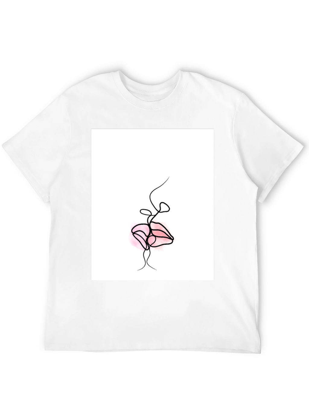 Minimalist Lips Graphic Black T-Shirt