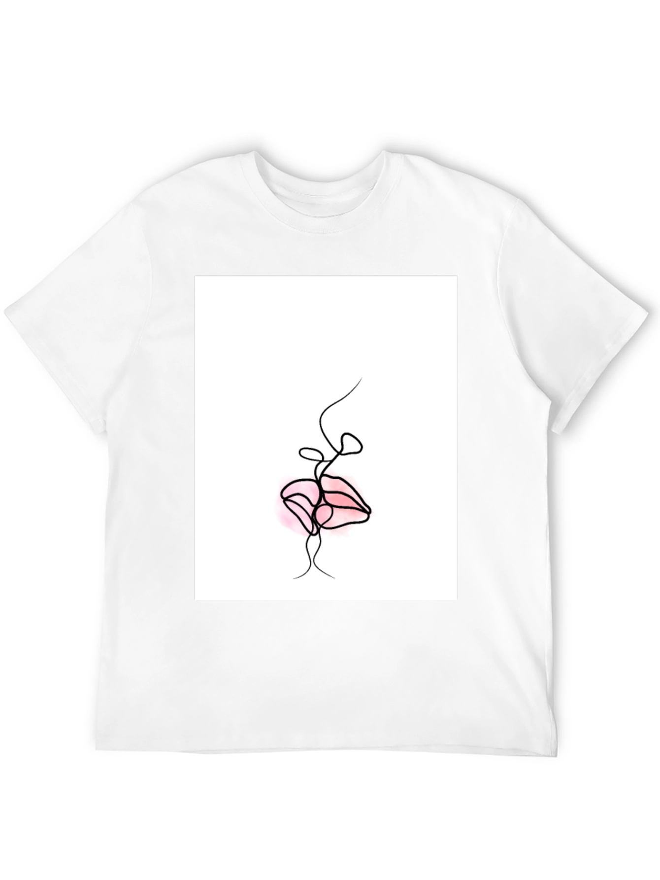 Minimalist Lips Graphic Black T-Shirt