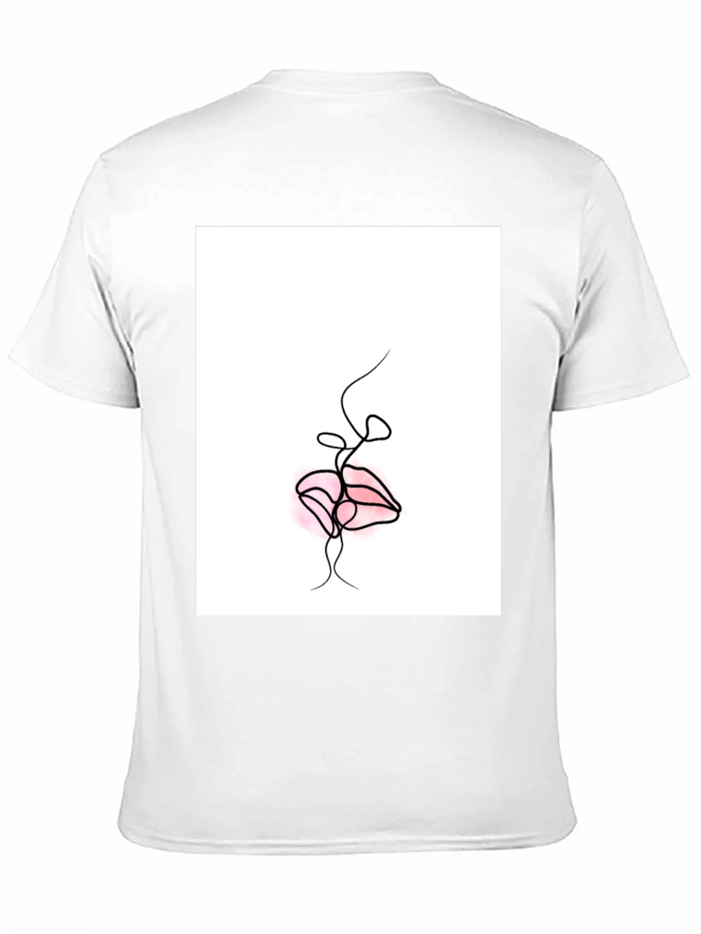 Minimalist Lips Graphic Black T-Shirt