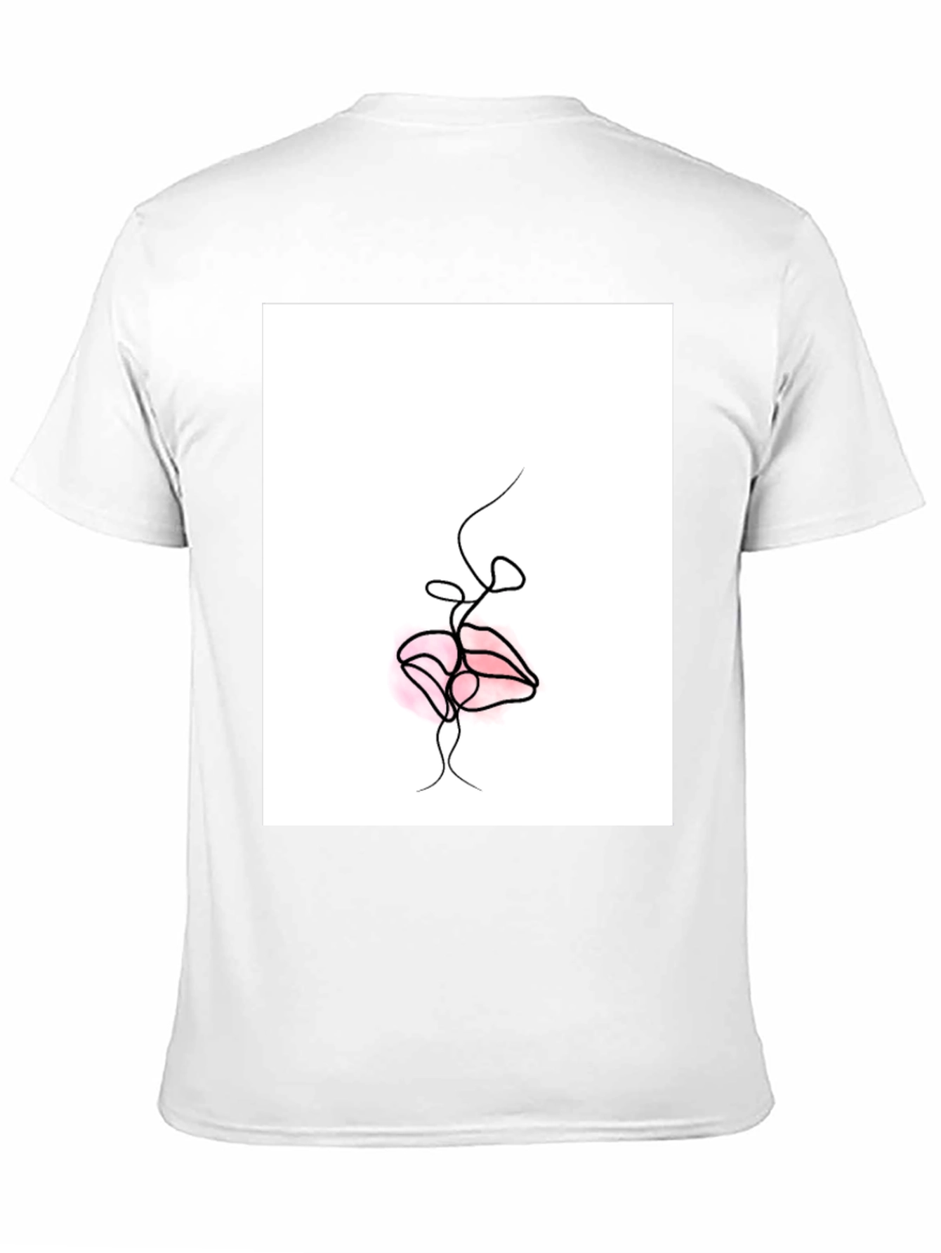 Minimalist Lips Graphic Black T-Shirt