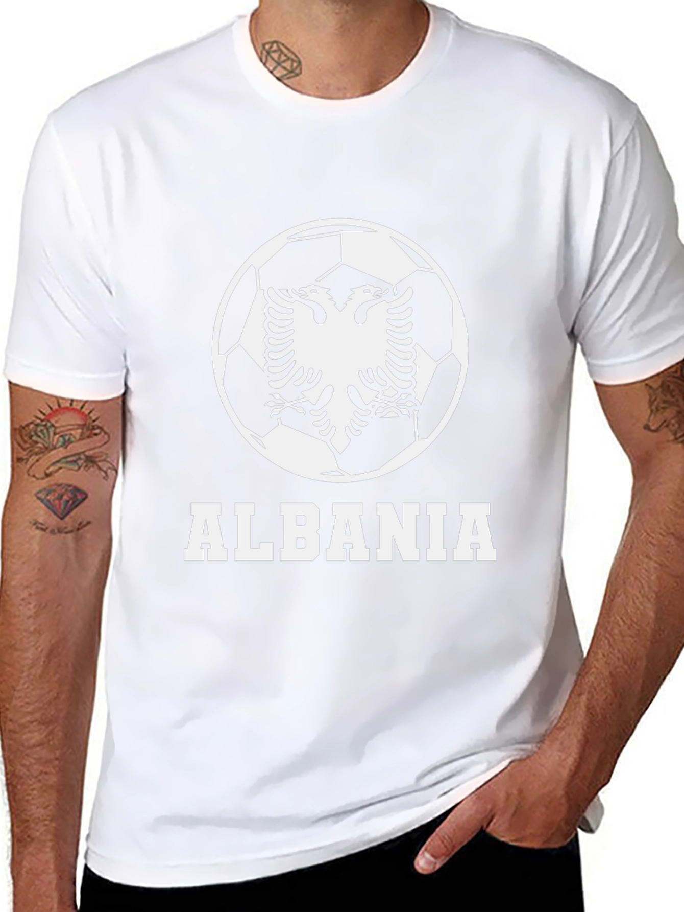 Albania Soccer T-Shirt - Black Graphic Tee