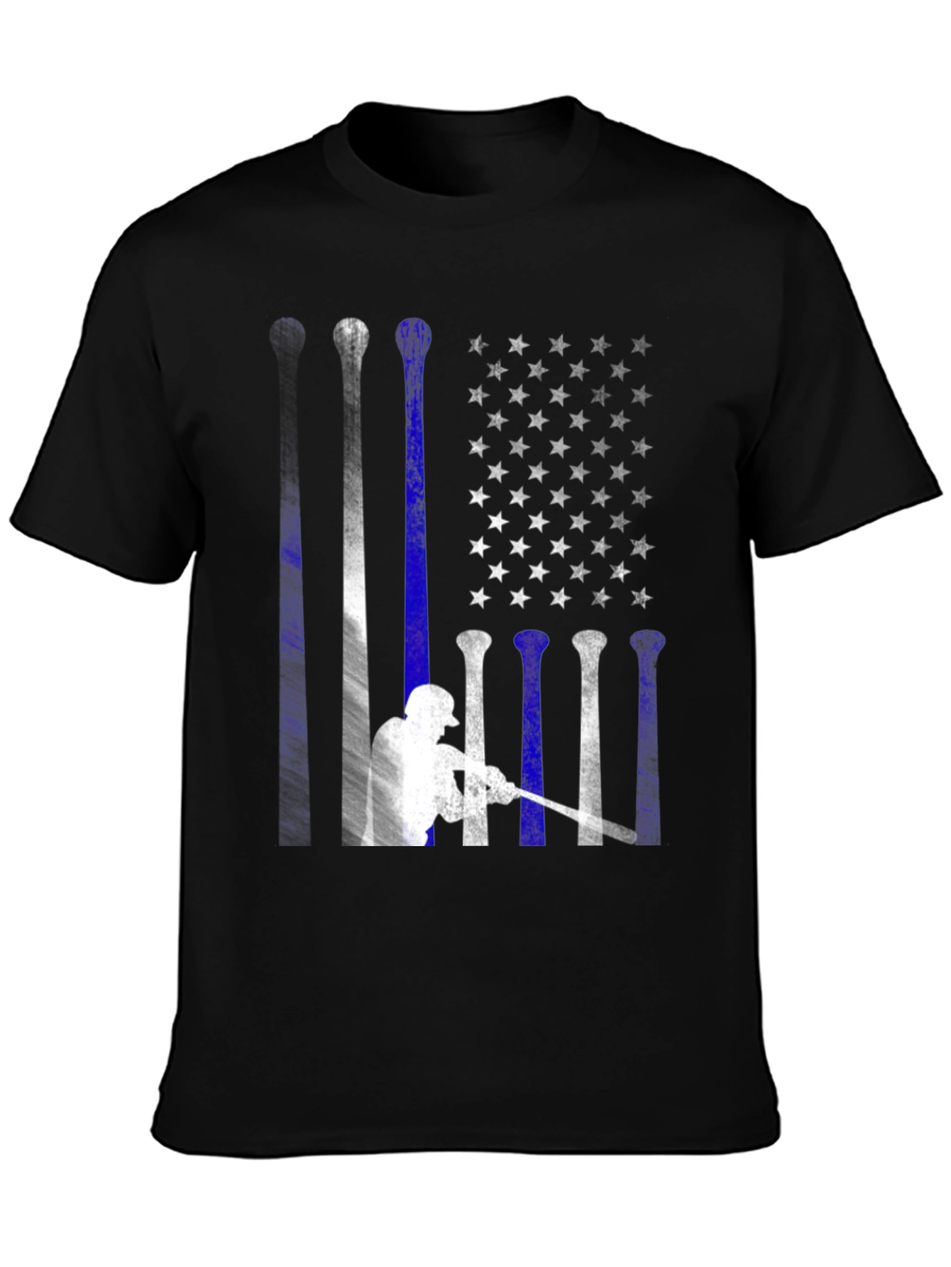Baseball American Flag Graphic T-Shirt