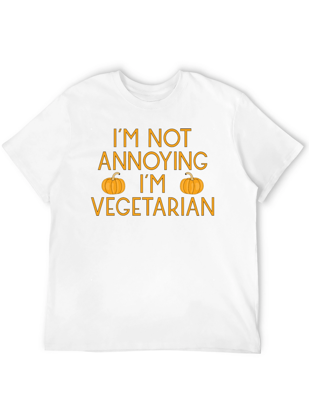 Funny Vegetarian T-Shirt with Pumpkin Design