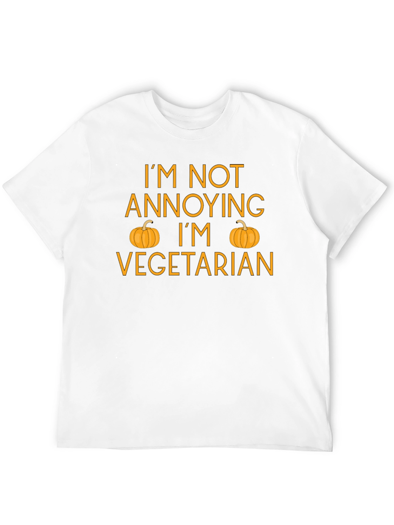 Funny Vegetarian T-Shirt with Pumpkin Design