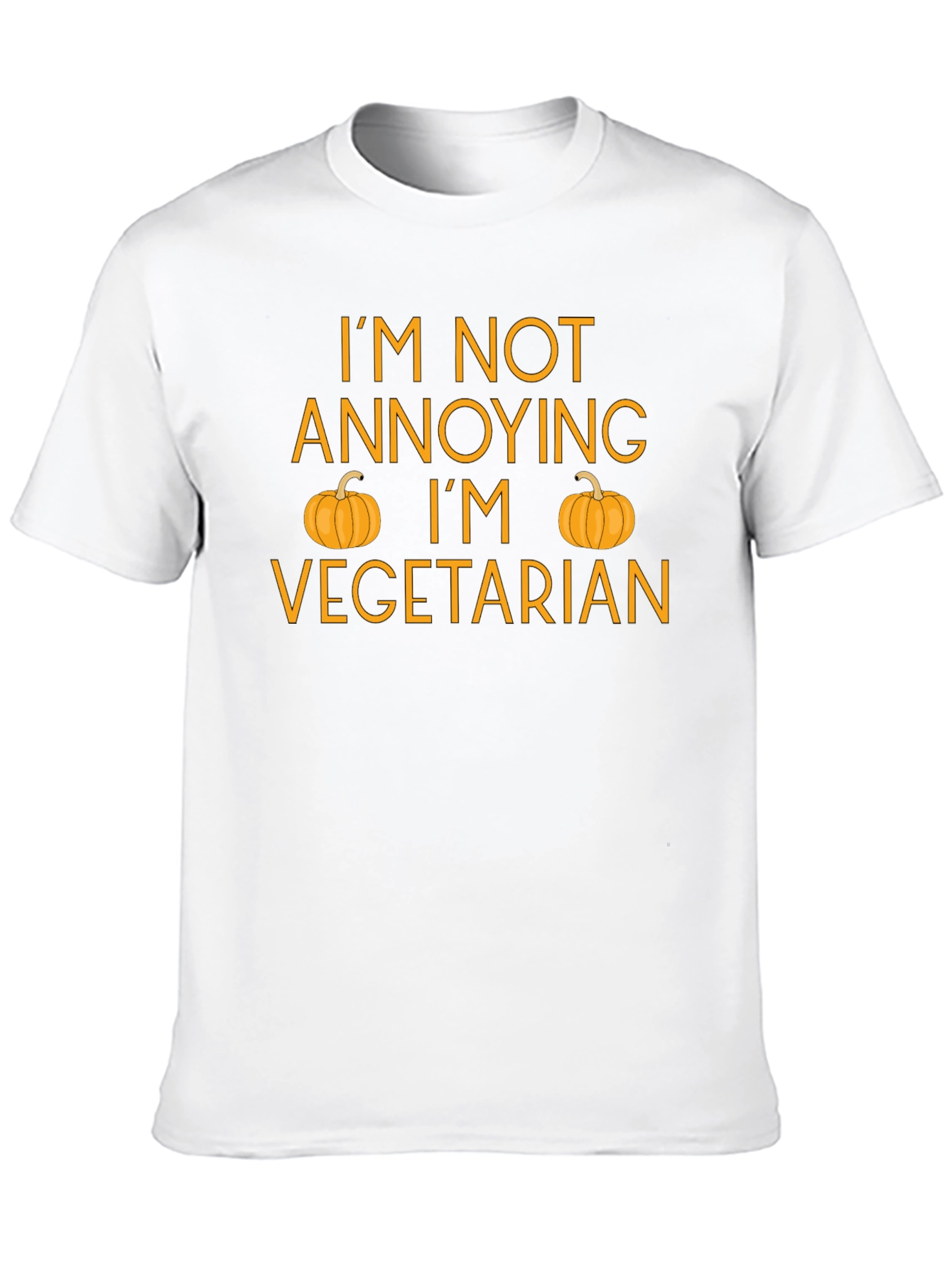 Funny Vegetarian T-Shirt with Pumpkin Design