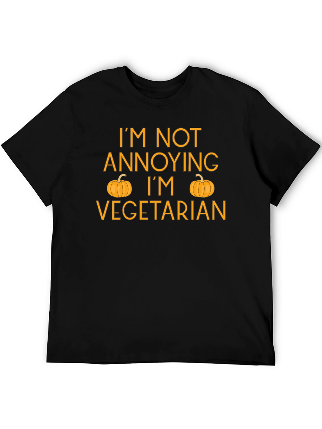 Funny Vegetarian T-Shirt with Pumpkin Design