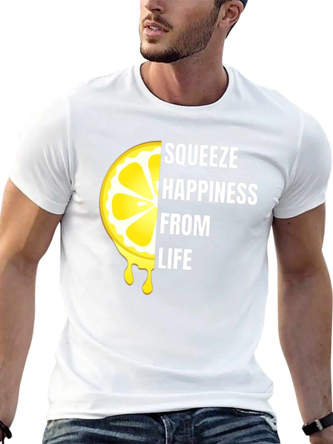 Squeeze Happiness Lemon Graphic T-Shirt